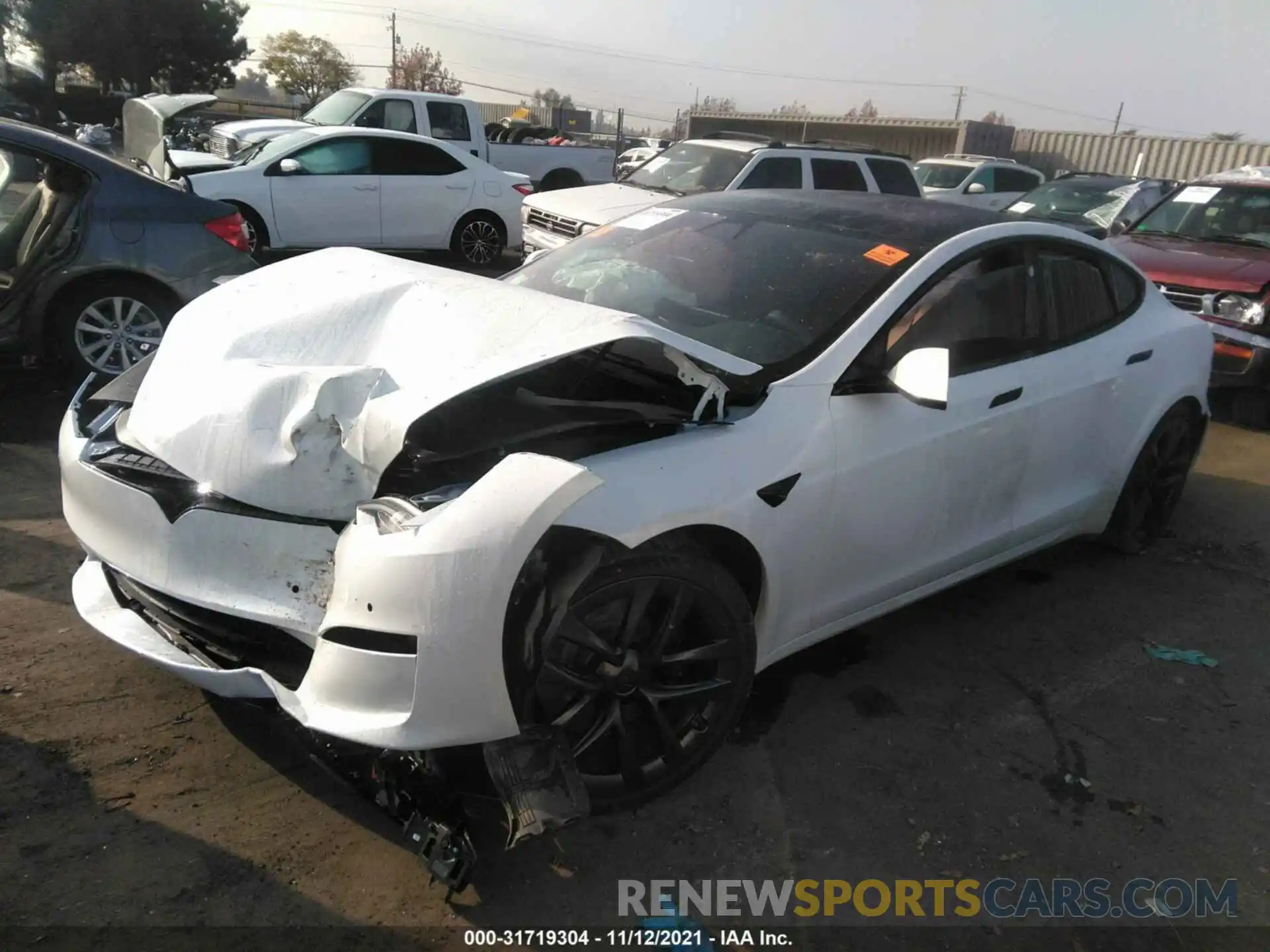 2 Photograph of a damaged car 5YJSA1E66MF447240 TESLA MODEL S 2021