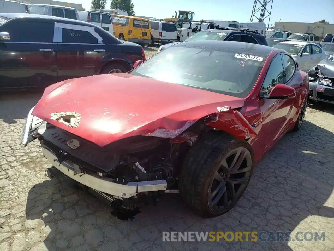 2 Photograph of a damaged car 5YJSA1E67MF436022 TESLA MODEL S 2021