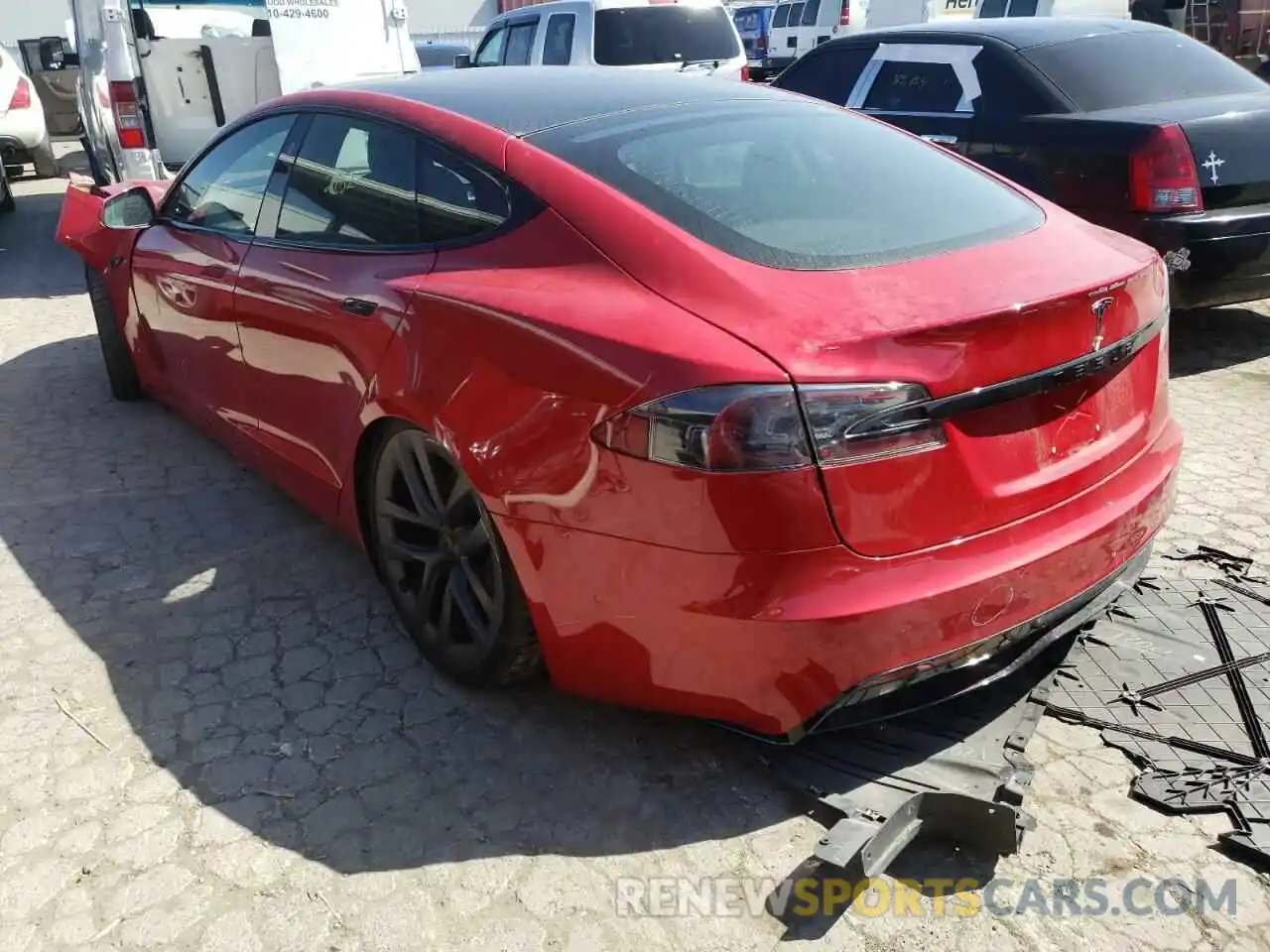 3 Photograph of a damaged car 5YJSA1E67MF436022 TESLA MODEL S 2021