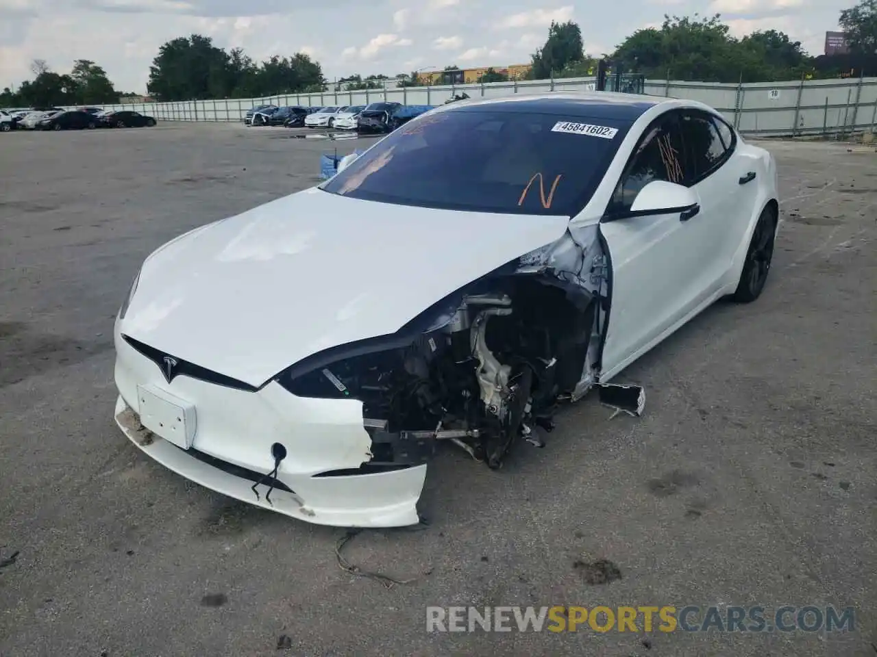 2 Photograph of a damaged car 5YJSA1E67MF437994 TESLA MODEL S 2021