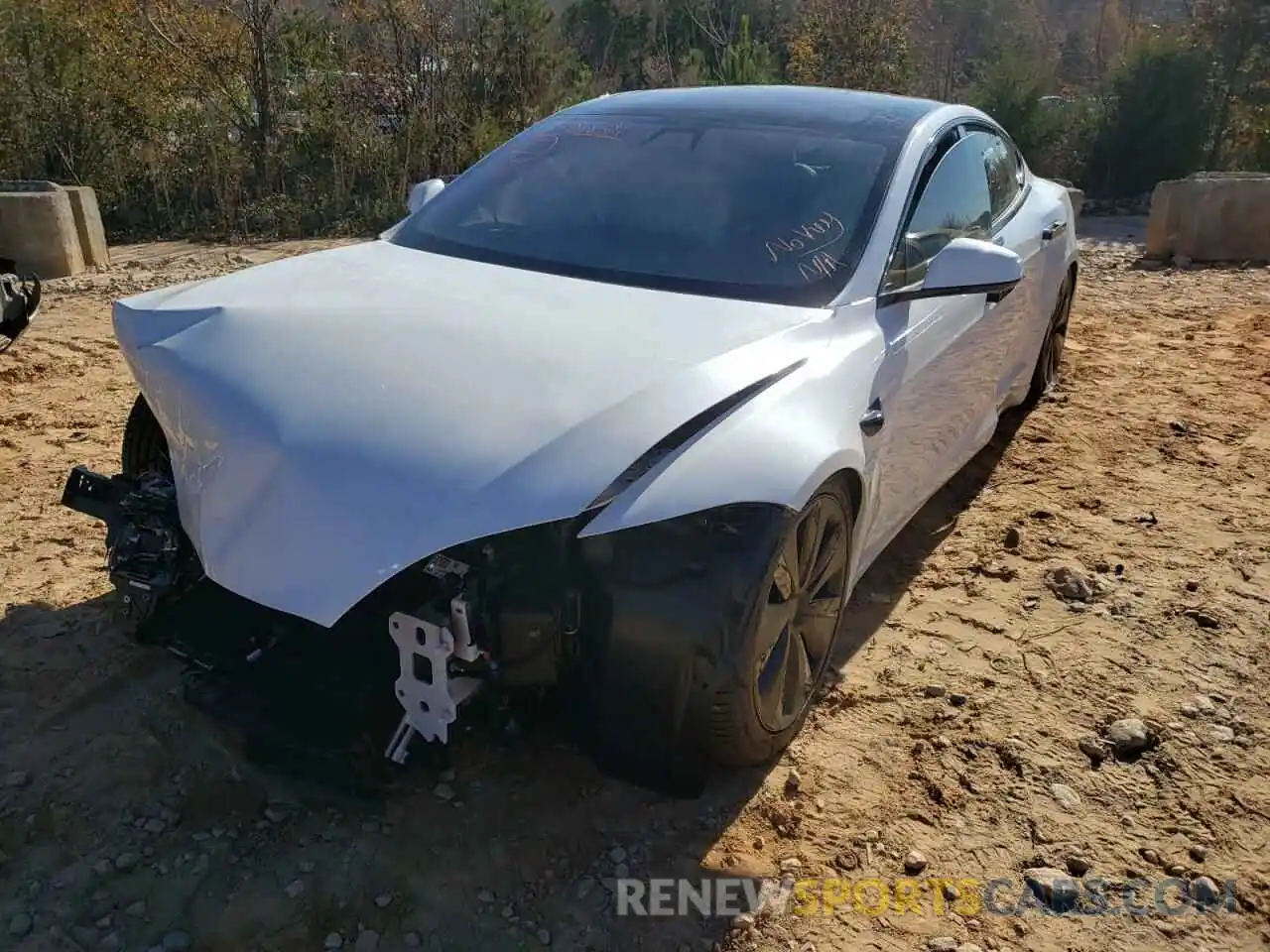 2 Photograph of a damaged car 5YJSA1E67MF438384 TESLA MODEL S 2021