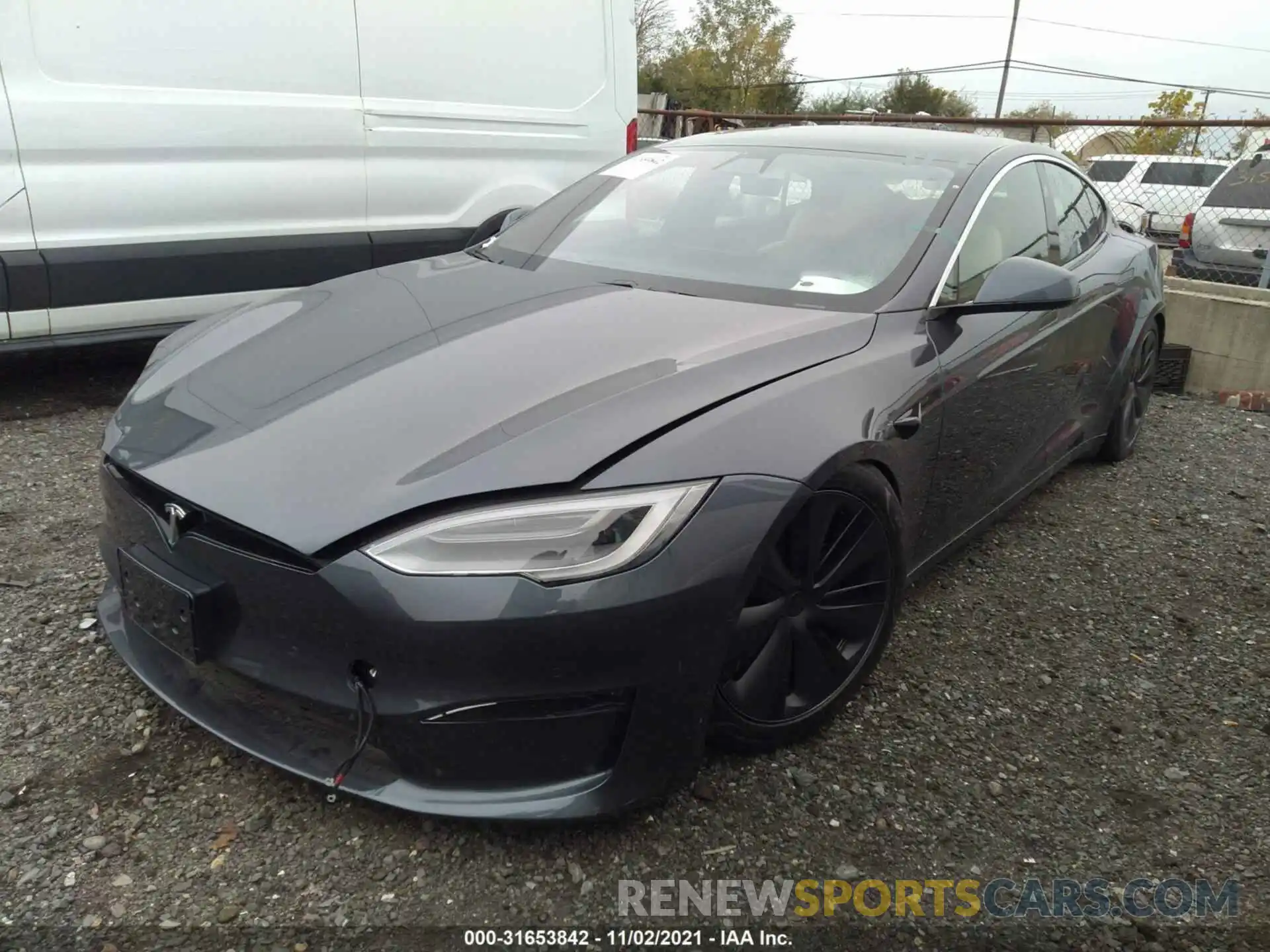 2 Photograph of a damaged car 5YJSA1E67MF439082 TESLA MODEL S 2021