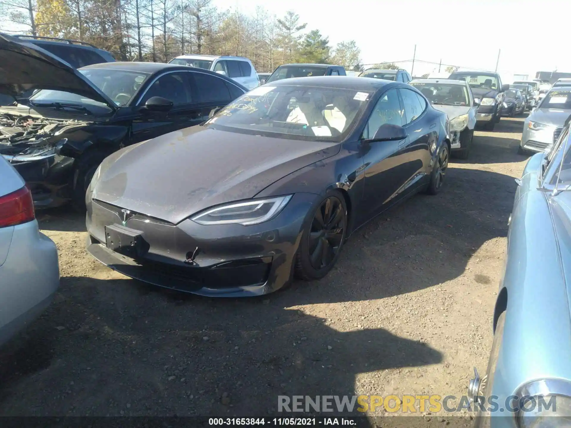 2 Photograph of a damaged car 5YJSA1E67MF439213 TESLA MODEL S 2021