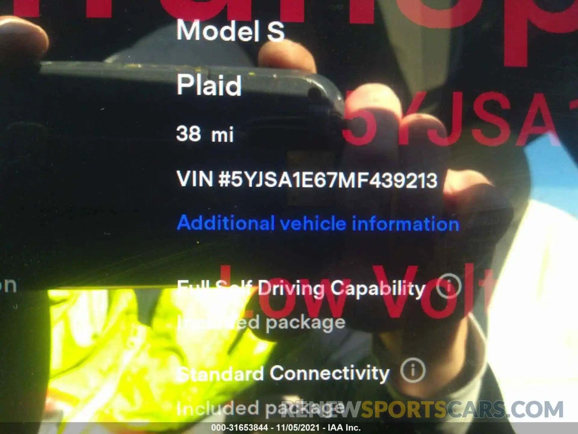 7 Photograph of a damaged car 5YJSA1E67MF439213 TESLA MODEL S 2021