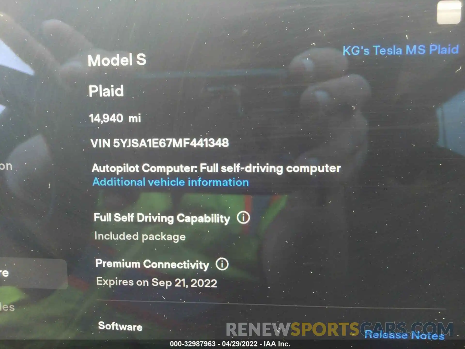 7 Фотография поврежденного автомобиля 5YJSA1E67MF441348 TESLA MODEL S 2021