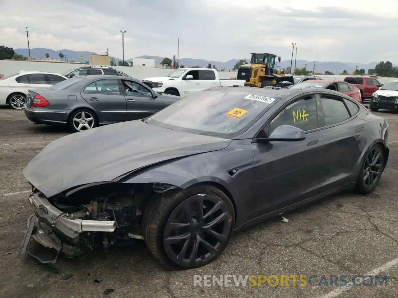 2 Photograph of a damaged car 5YJSA1E69MF431372 TESLA MODEL S 2021