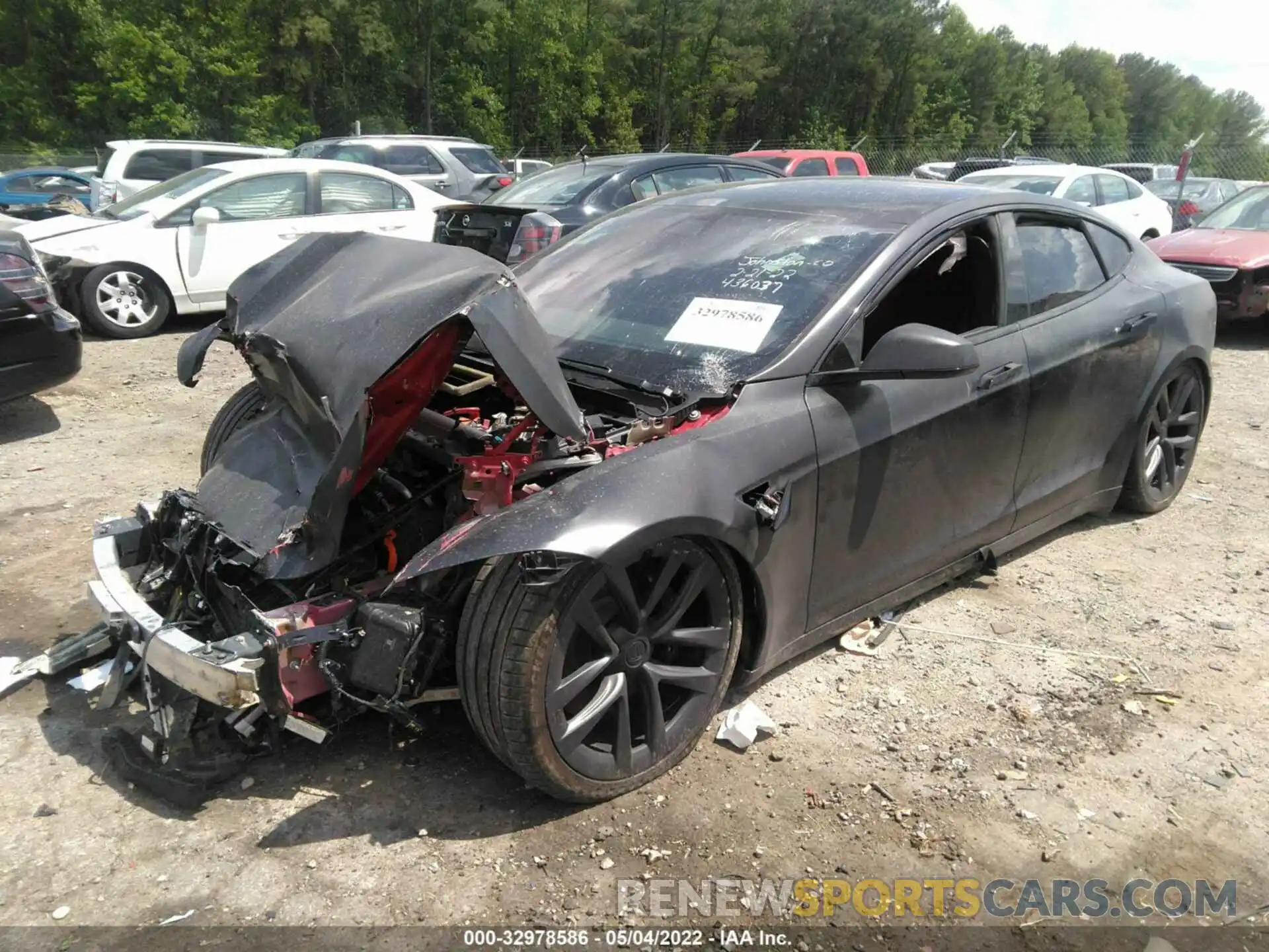 2 Photograph of a damaged car 5YJSA1E69MF436037 TESLA MODEL S 2021