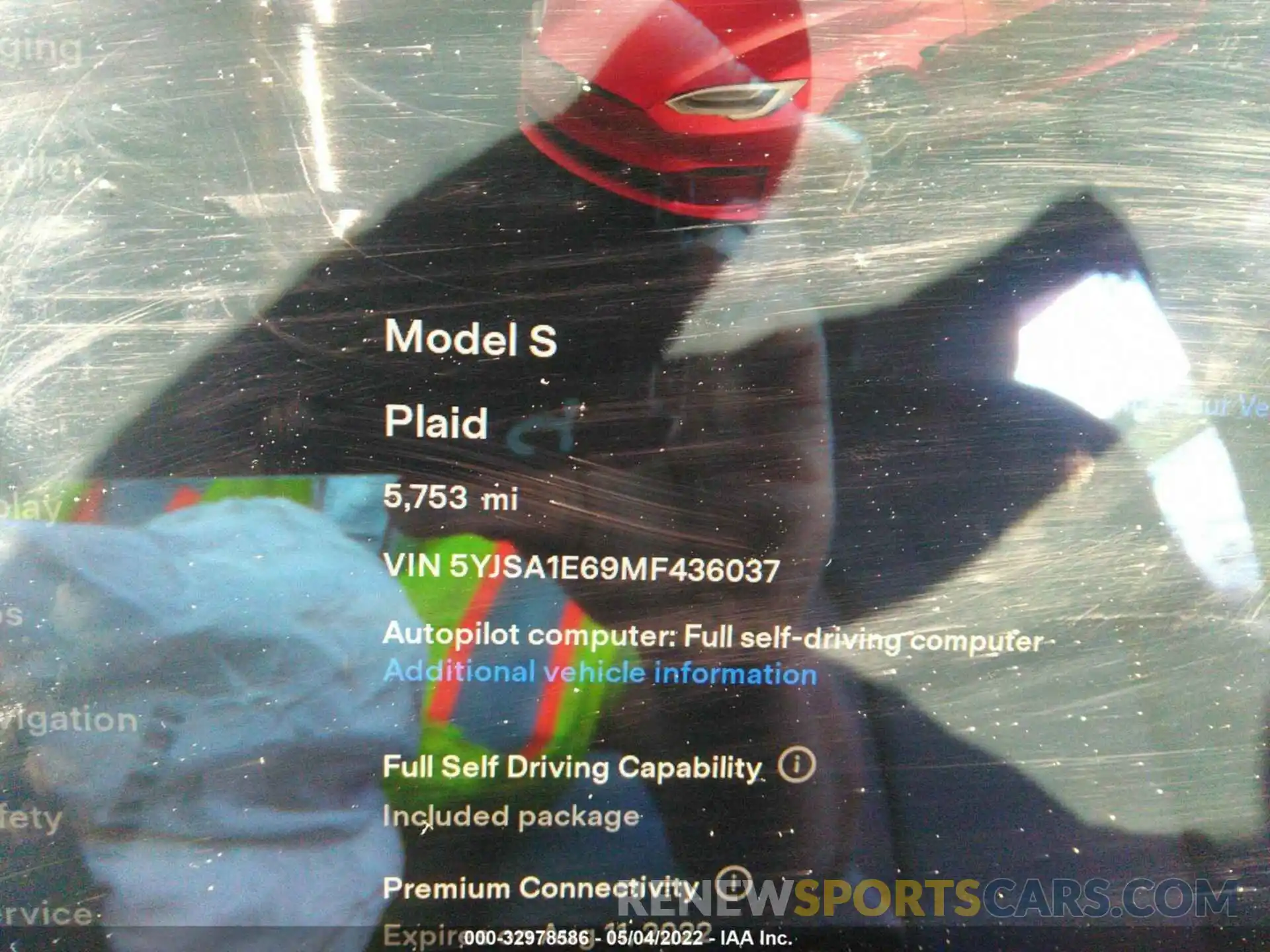 7 Photograph of a damaged car 5YJSA1E69MF436037 TESLA MODEL S 2021