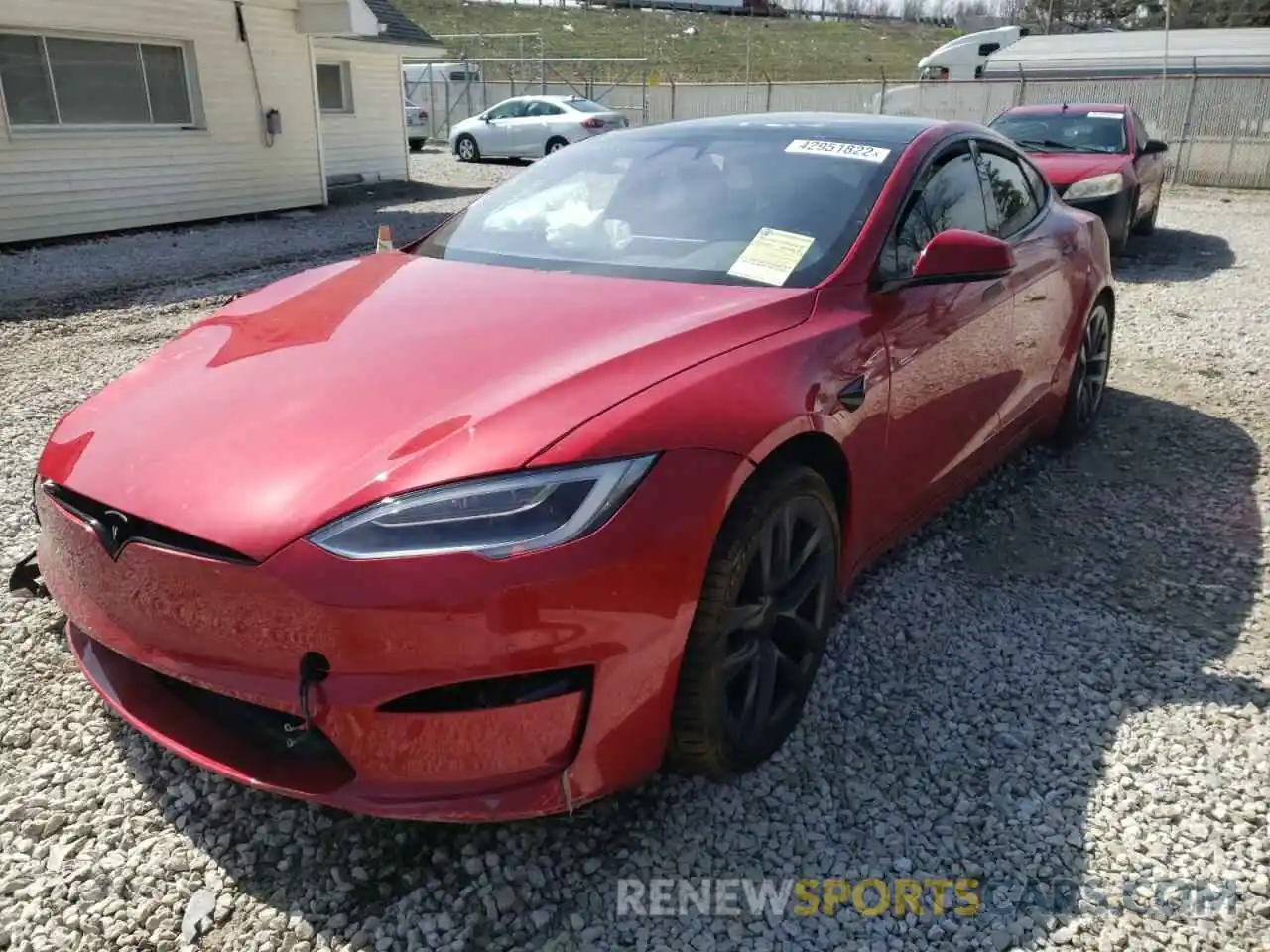 2 Photograph of a damaged car 5YJSA1E69MF437947 TESLA MODEL S 2021