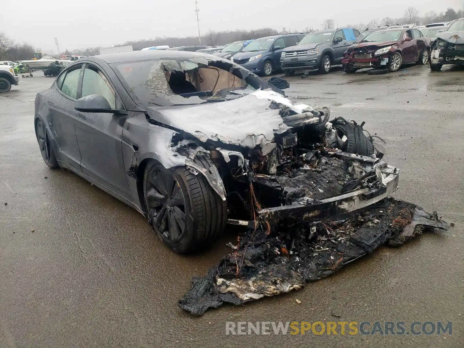 1 Photograph of a damaged car 5YJSA1E69MF439259 TESLA MODEL S 2021