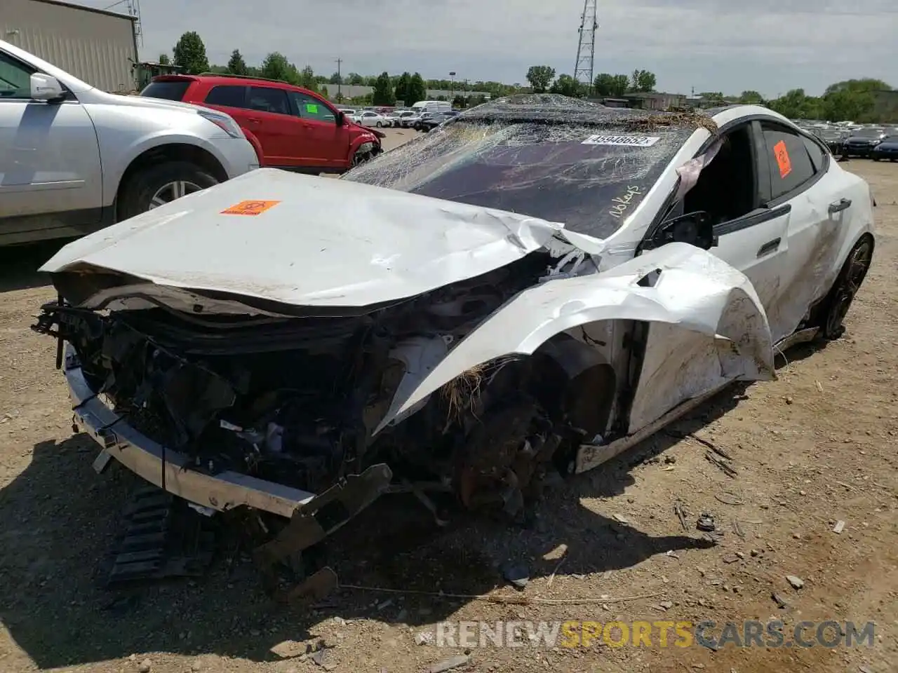 2 Photograph of a damaged car 5YJSA1E69MF443697 TESLA MODEL S 2021