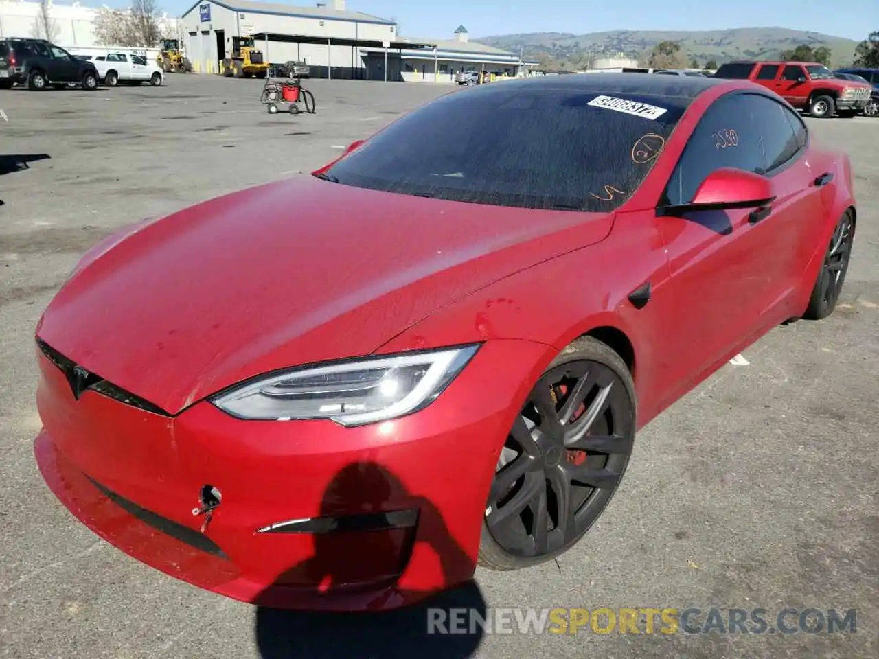 2 Photograph of a damaged car 5YJSA1E69MF446924 TESLA MODEL S 2021