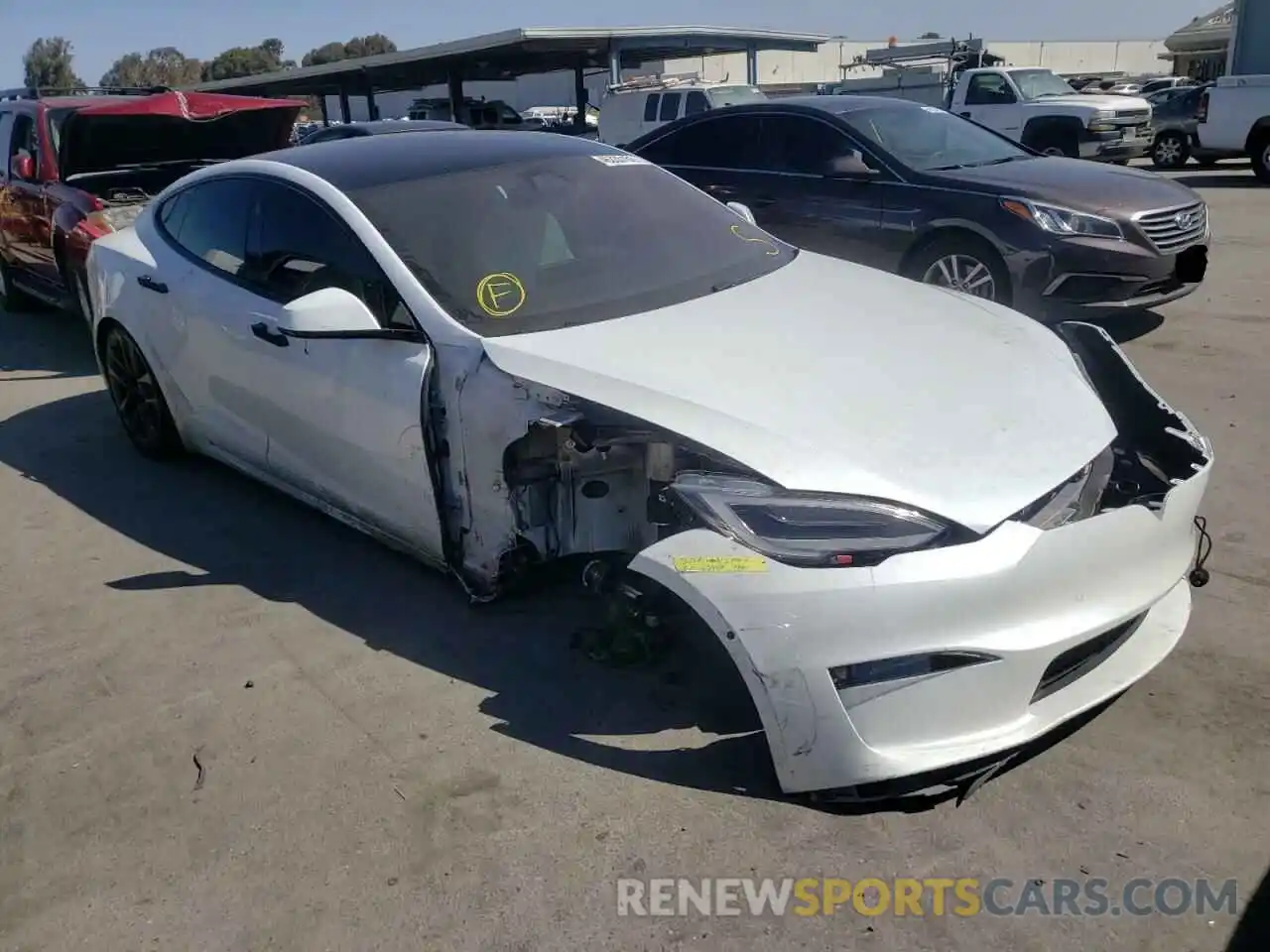 1 Photograph of a damaged car 5YJSA1E69MF446938 TESLA MODEL S 2021