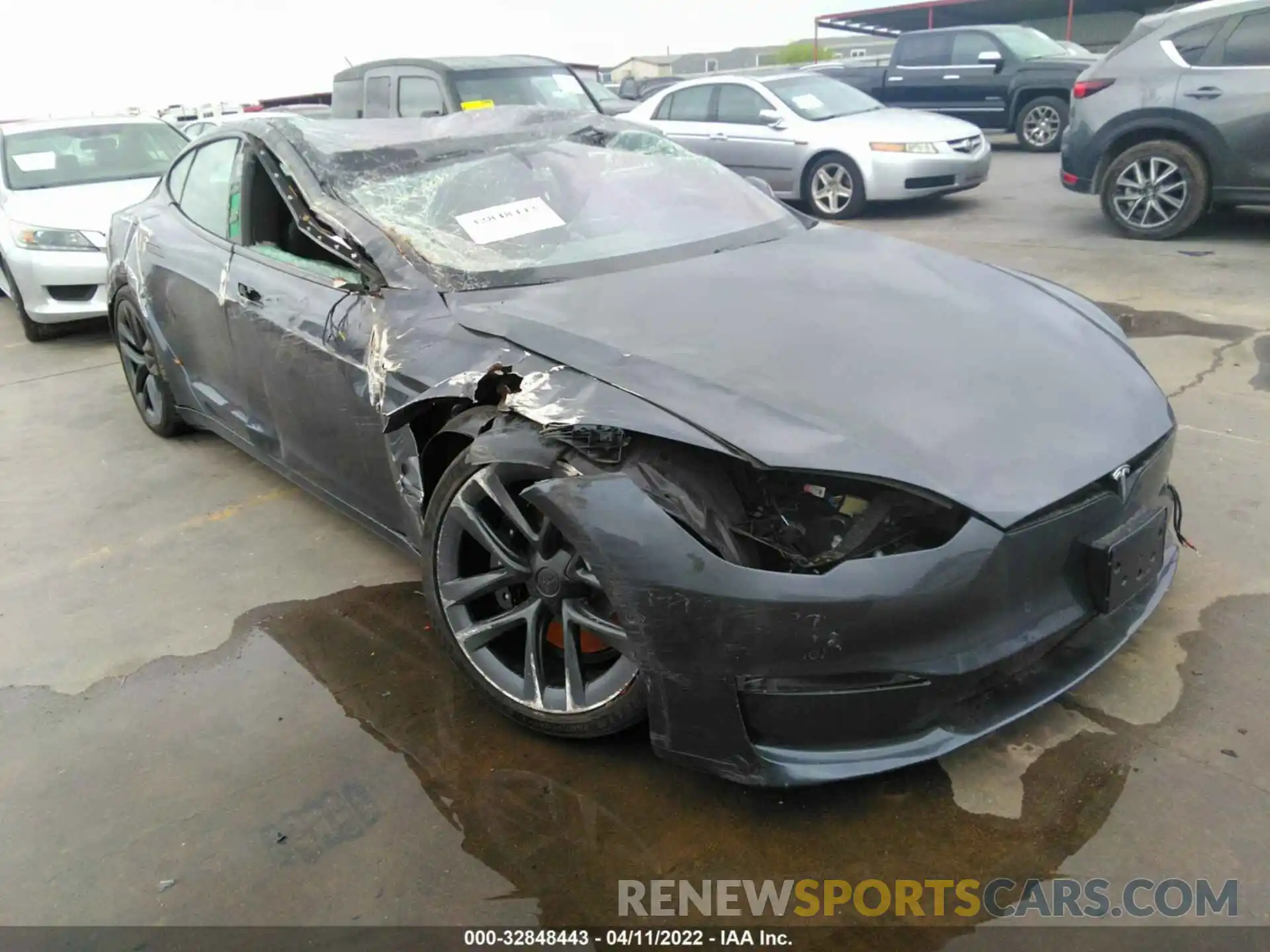 1 Photograph of a damaged car 5YJSA1E69MF451203 TESLA MODEL S 2021