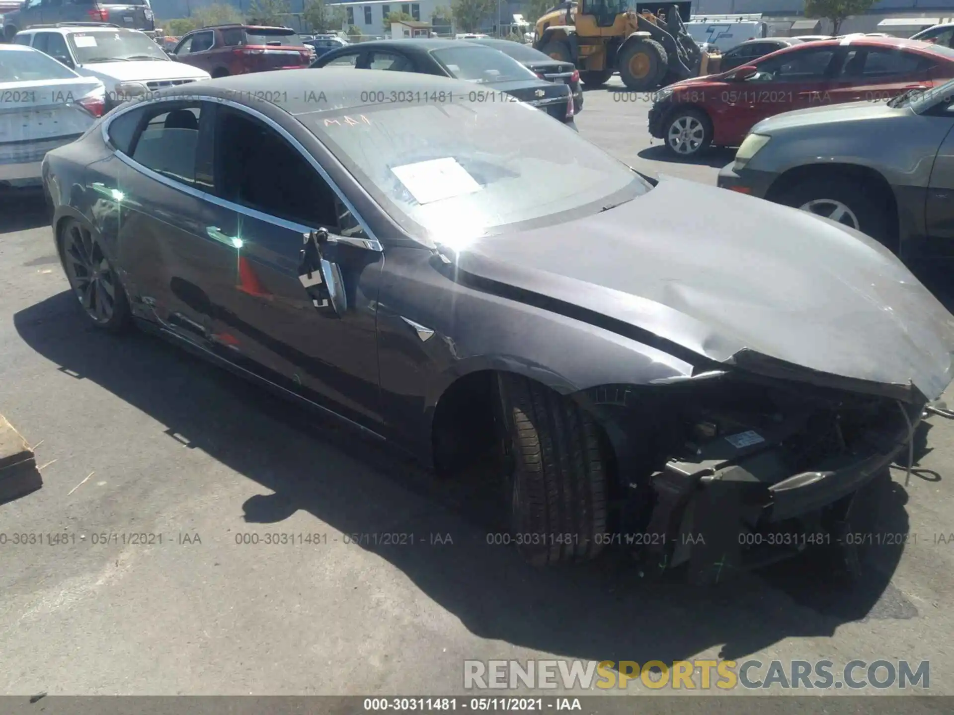 1 Photograph of a damaged car 5YJSA7E21MF421953 TESLA MODEL S 2021