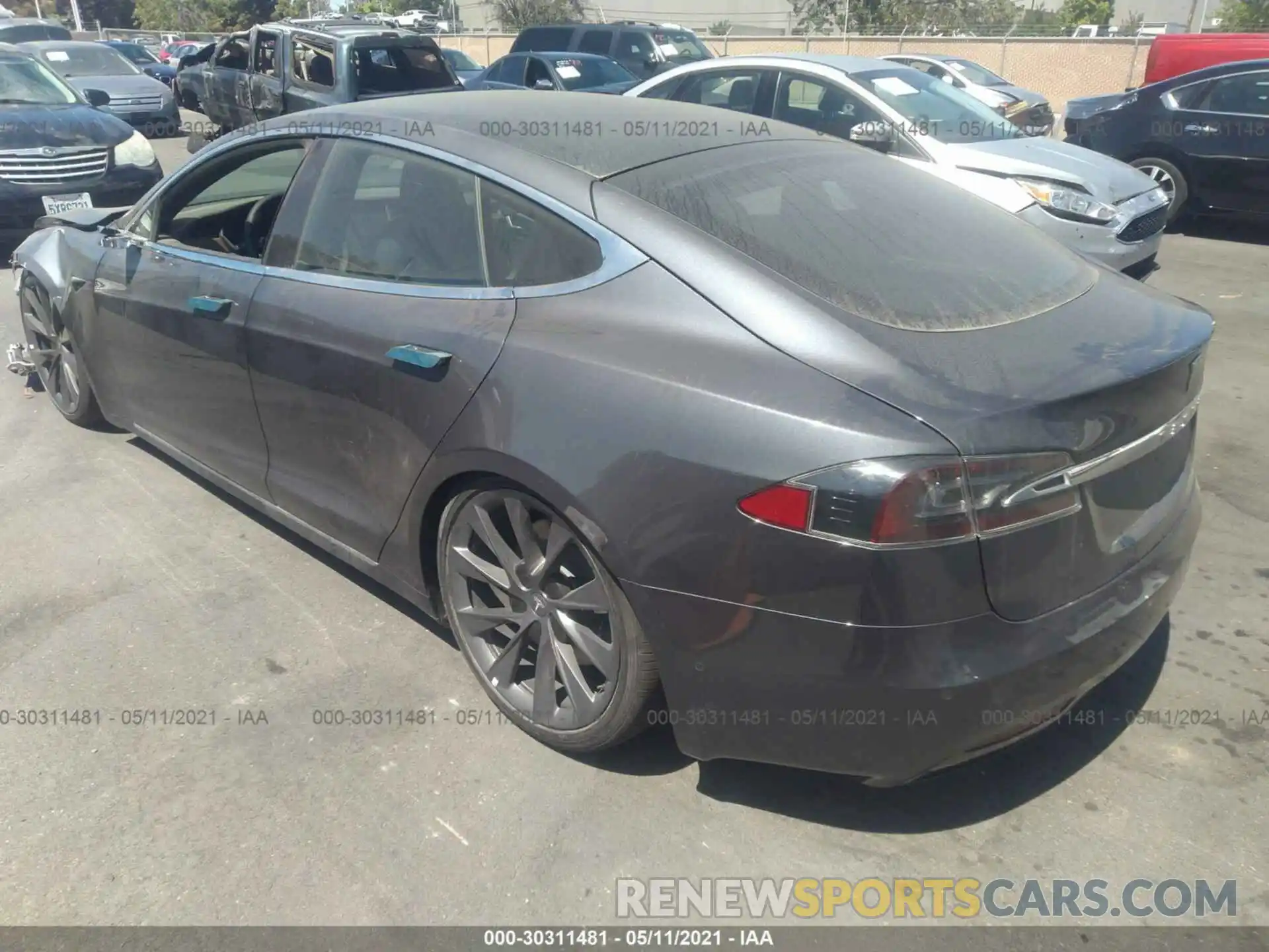 3 Photograph of a damaged car 5YJSA7E21MF421953 TESLA MODEL S 2021