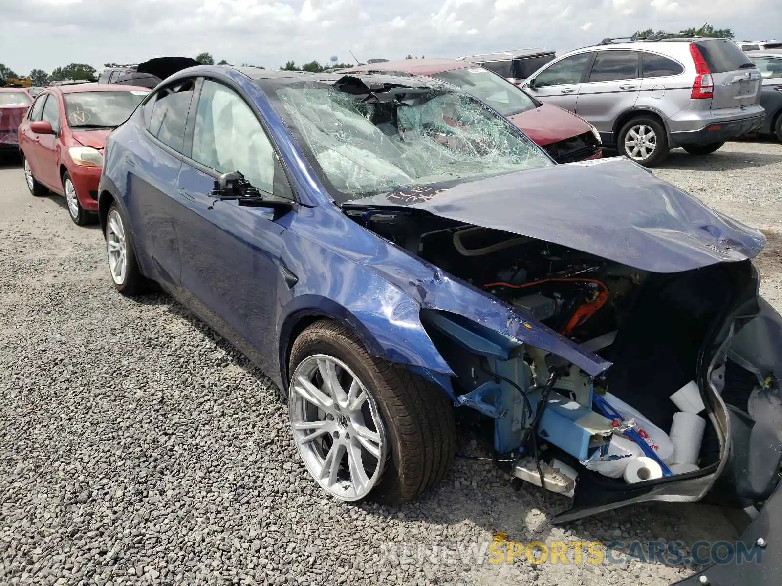 1 Photograph of a damaged car 5YJYGDEEXMF069117 TESLA MODEL S 2021