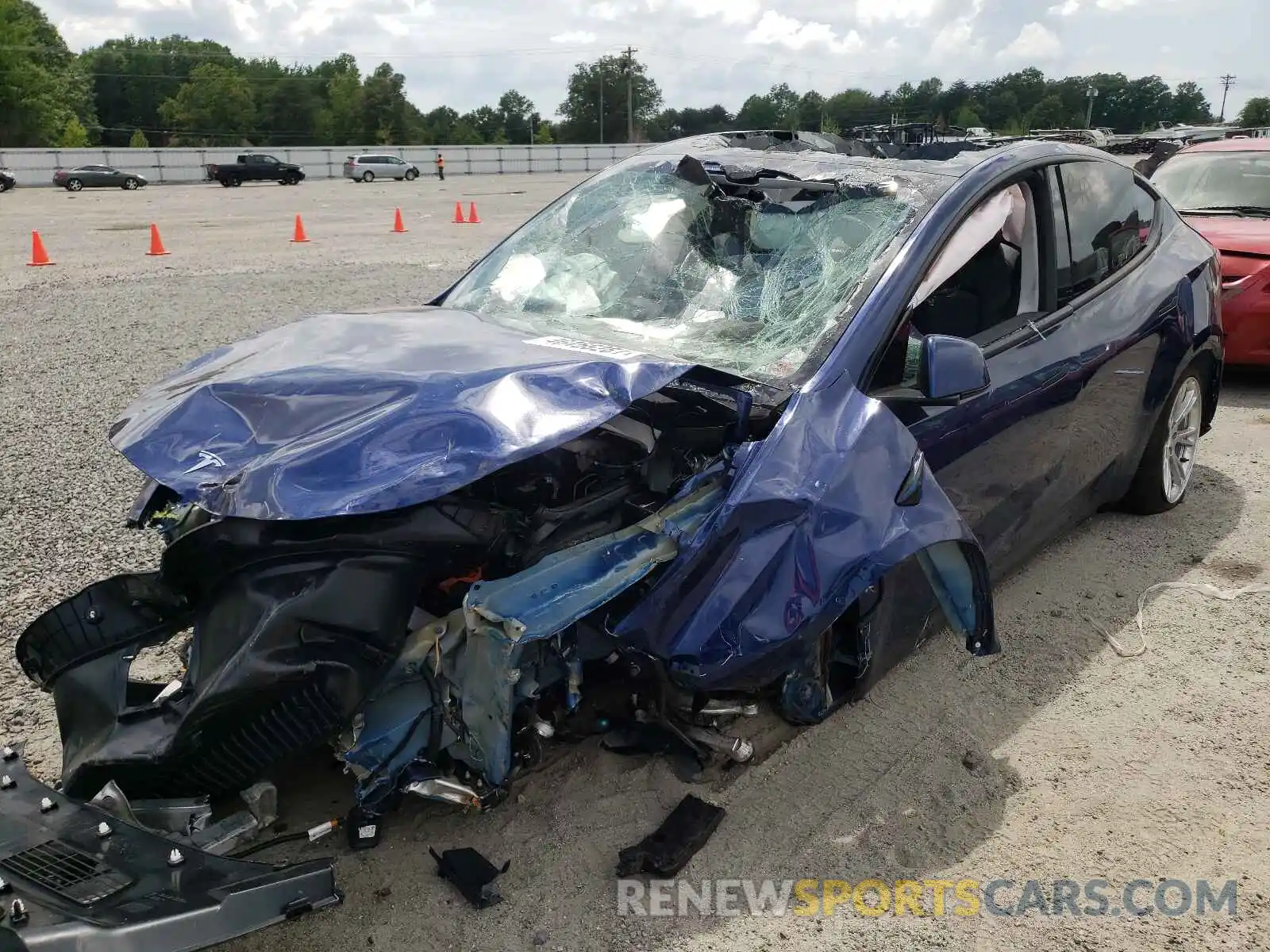 2 Photograph of a damaged car 5YJYGDEEXMF069117 TESLA MODEL S 2021