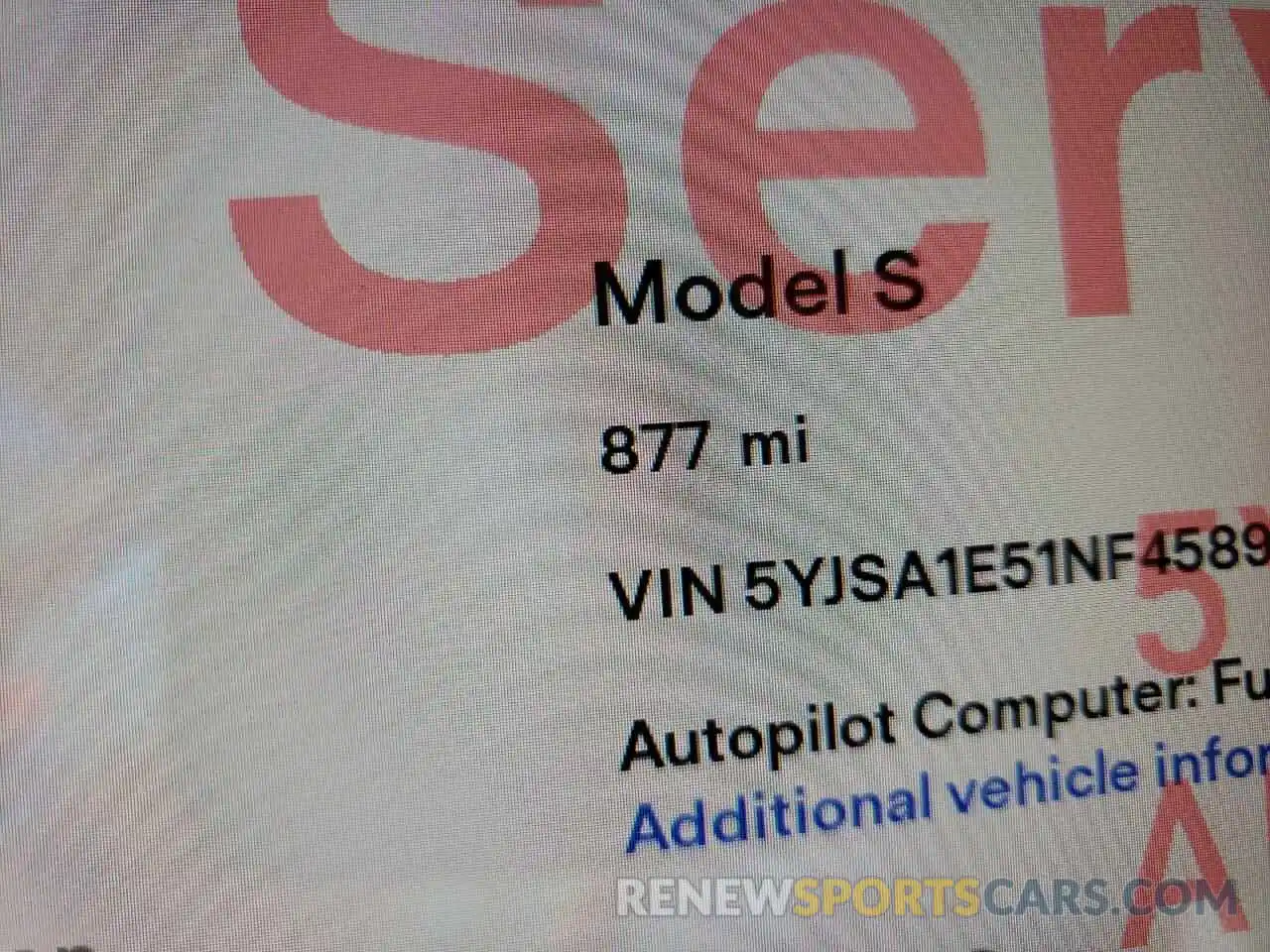 8 Фотография поврежденного автомобиля 5YJSA1E51NF458946 TESLA MODEL S 2022