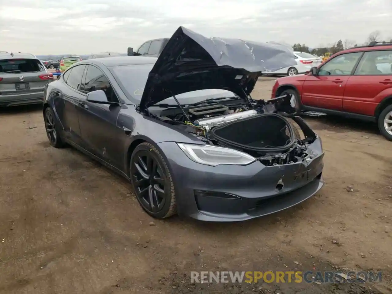 1 Photograph of a damaged car 5YJSA1E52NF469292 TESLA MODEL S 2022