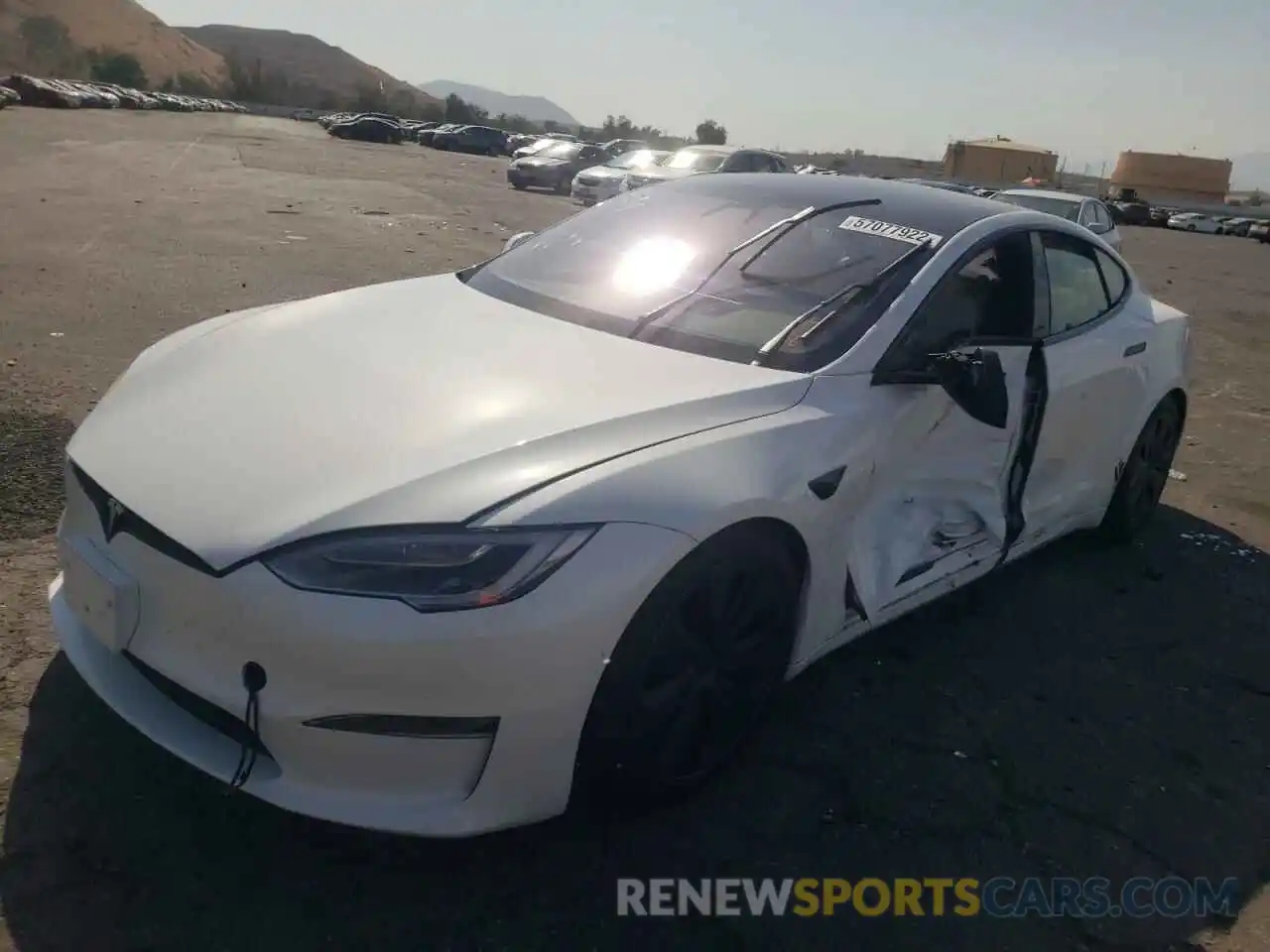 2 Photograph of a damaged car 5YJSA1E55NF467102 TESLA MODEL S 2022