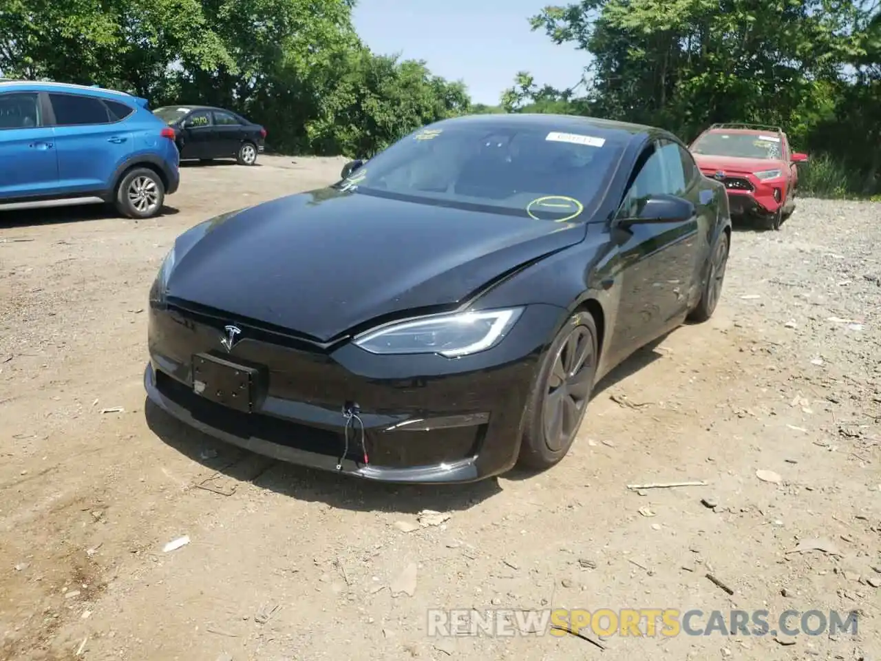 2 Photograph of a damaged car 5YJSA1E58NF476733 TESLA MODEL S 2022