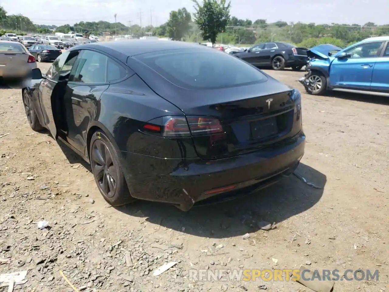 3 Фотография поврежденного автомобиля 5YJSA1E58NF476733 TESLA MODEL S 2022