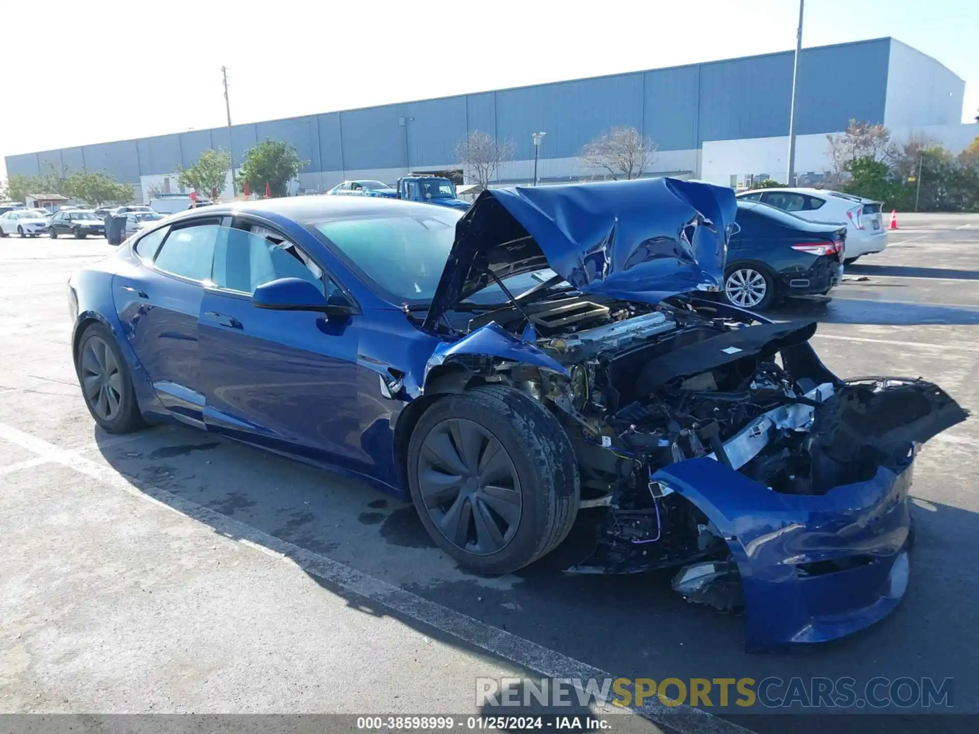 1 Photograph of a damaged car 5YJSA1E58NF492642 TESLA MODEL S 2022