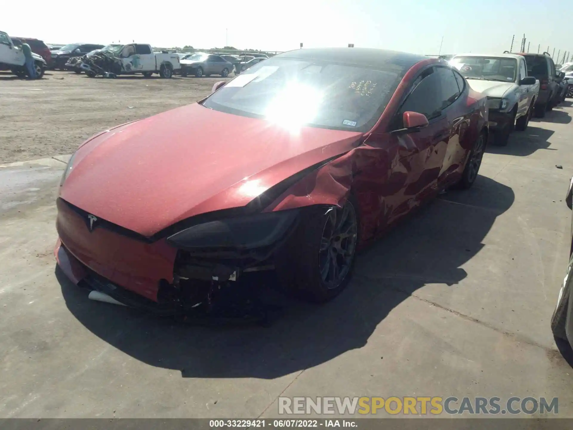 2 Photograph of a damaged car 5YJSA1E59NF474196 TESLA MODEL S 2022