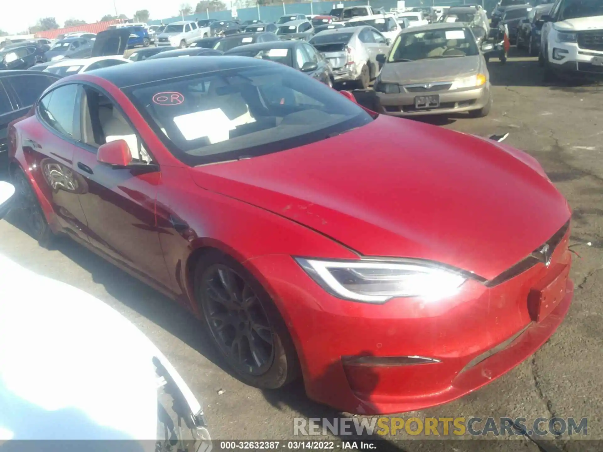 1 Photograph of a damaged car 5YJSA1E64NF459680 TESLA MODEL S 2022