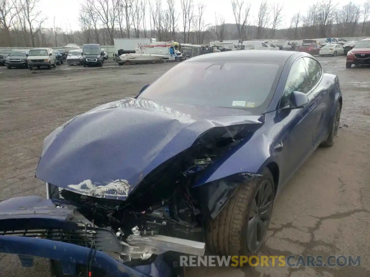 2 Photograph of a damaged car 5YJSA1E64NF467908 TESLA MODEL S 2022