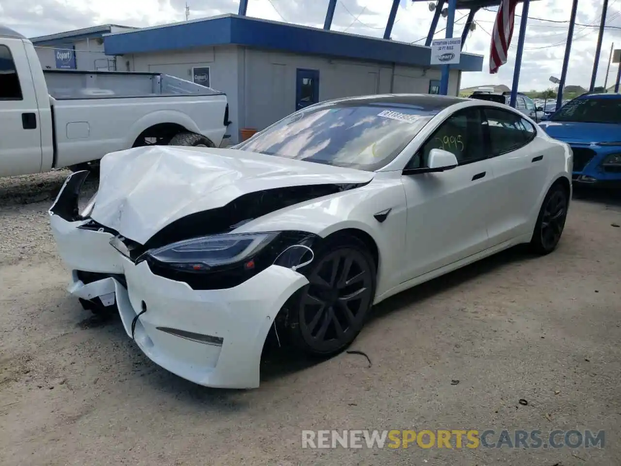 2 Photograph of a damaged car 5YJSA1E67NF460760 TESLA MODEL S 2022