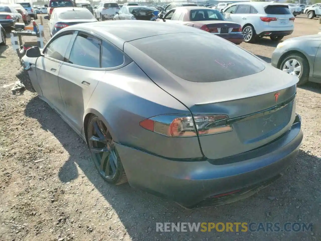 3 Фотография поврежденного автомобиля 5YJSA1E68NF460279 TESLA MODEL S 2022