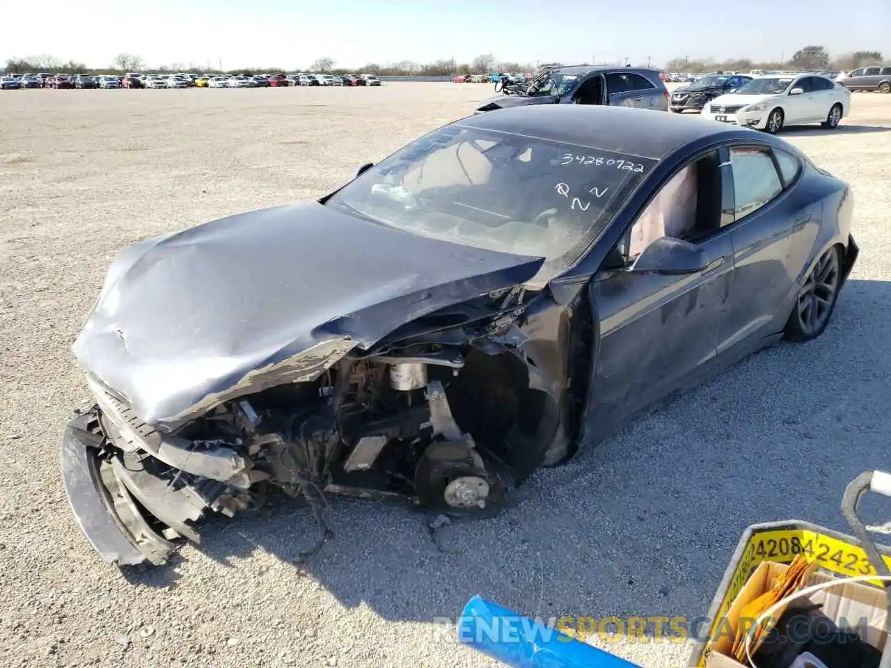 2 Photograph of a damaged car 5YJSA1E6XNF462115 TESLA MODEL S EV 2022