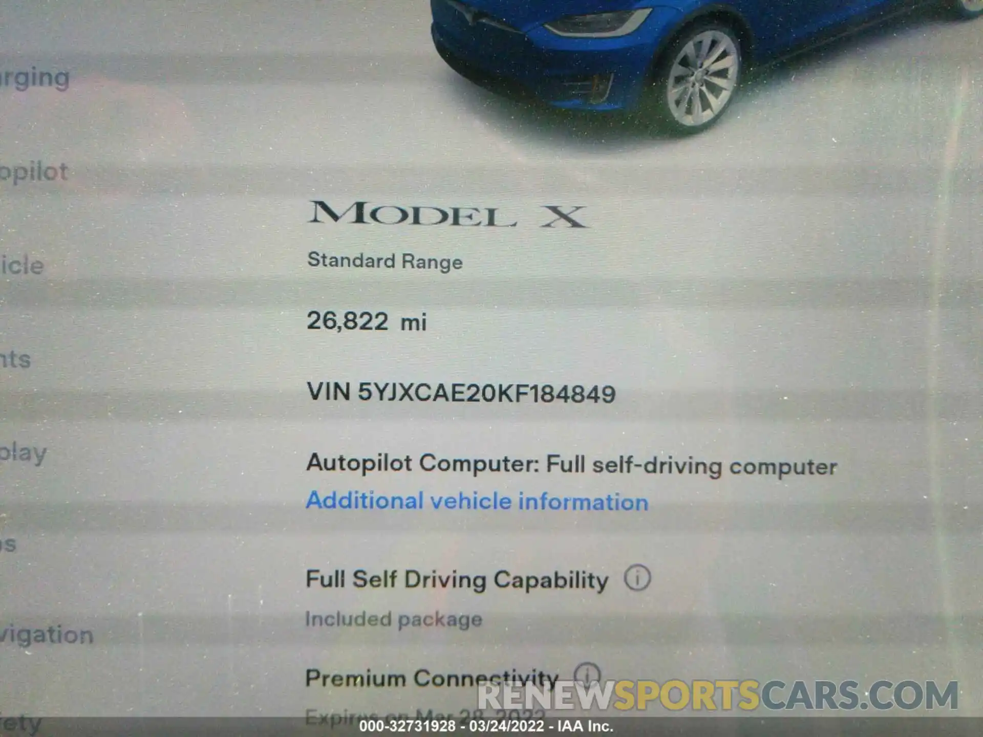 7 Фотография поврежденного автомобиля 5YJXCAE20KF184849 TESLA MODEL X 2019