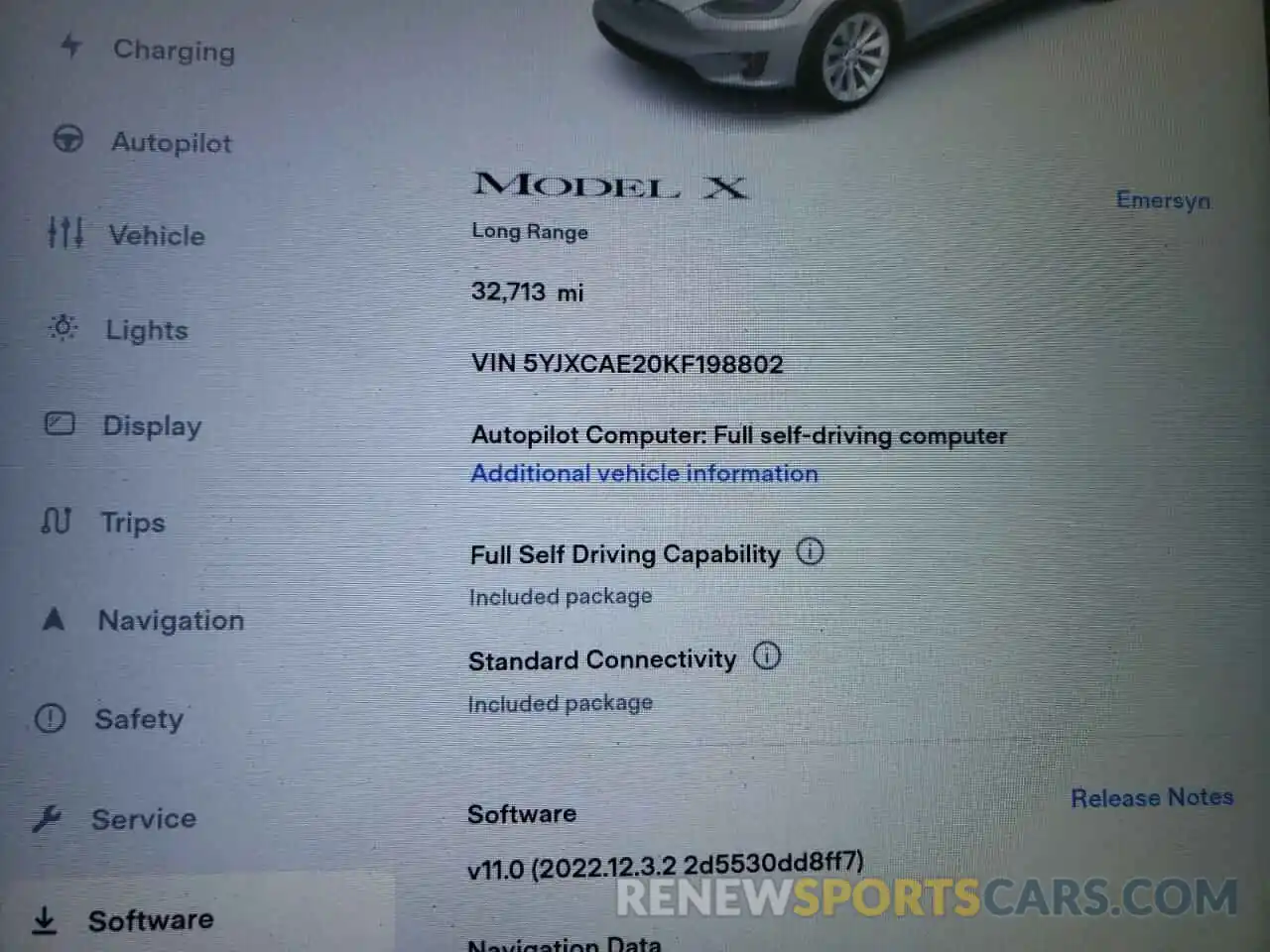 8 Photograph of a damaged car 5YJXCAE20KF198802 TESLA MODEL X 2019