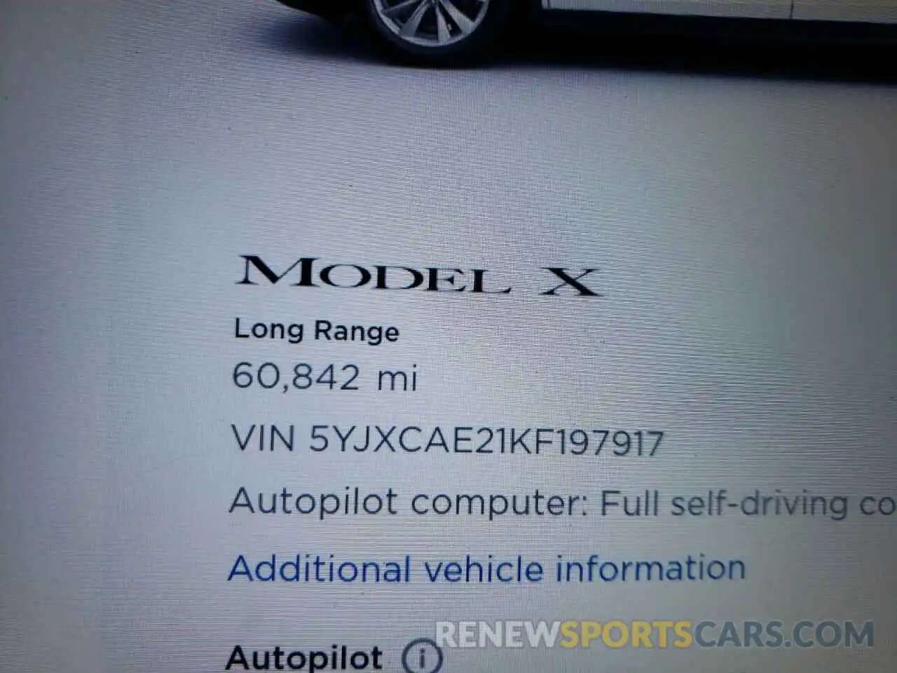 8 Фотография поврежденного автомобиля 5YJXCAE21KF197917 TESLA MODEL X 2019