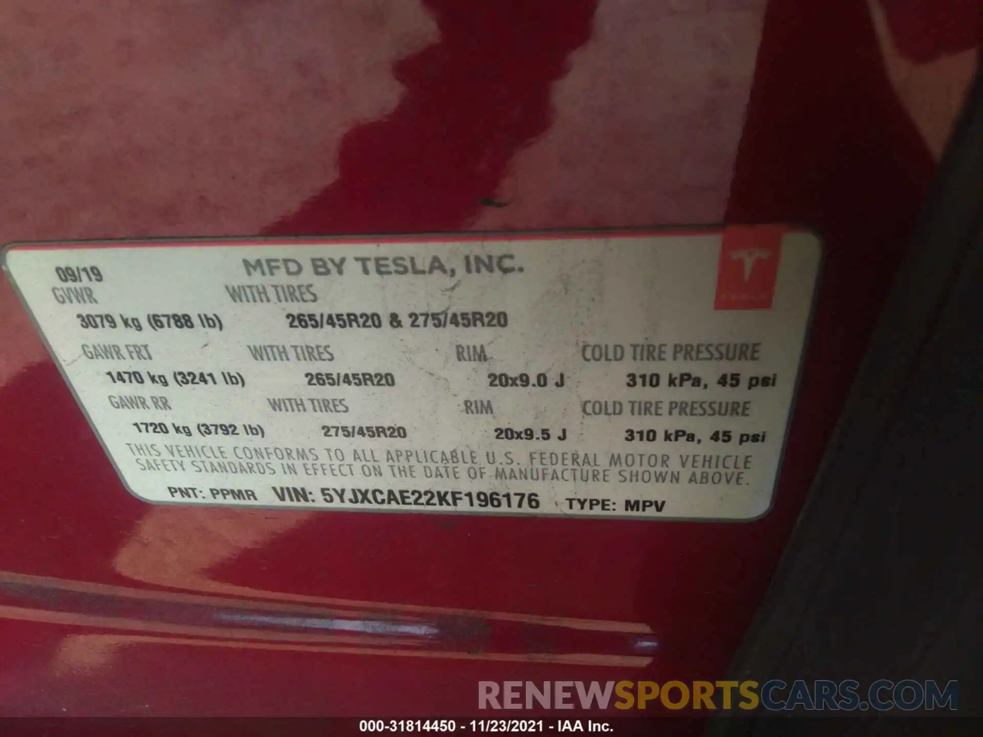 9 Photograph of a damaged car 5YJXCAE22KF196176 TESLA MODEL X 2019