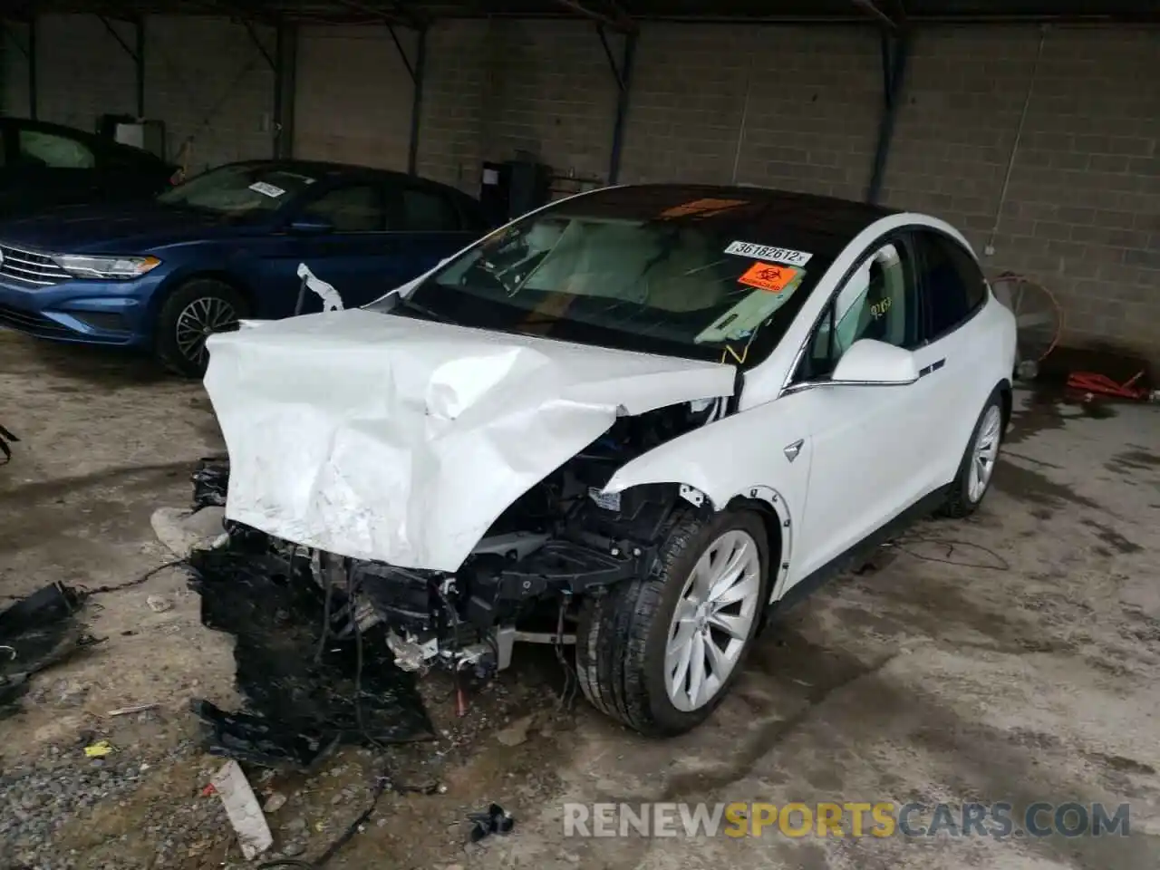 2 Photograph of a damaged car 5YJXCAE27KF181964 TESLA MODEL X 2019