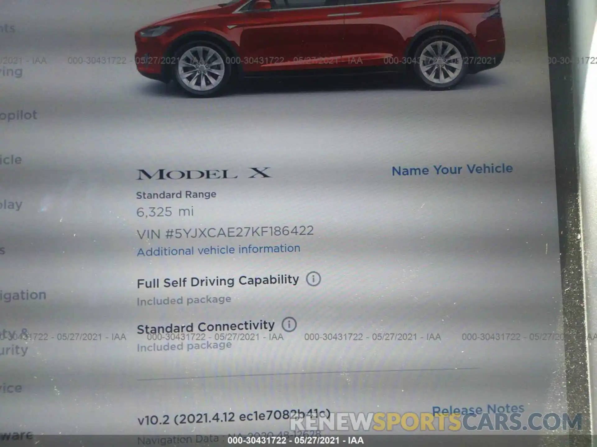 7 Photograph of a damaged car 5YJXCAE27KF186422 TESLA MODEL X 2019