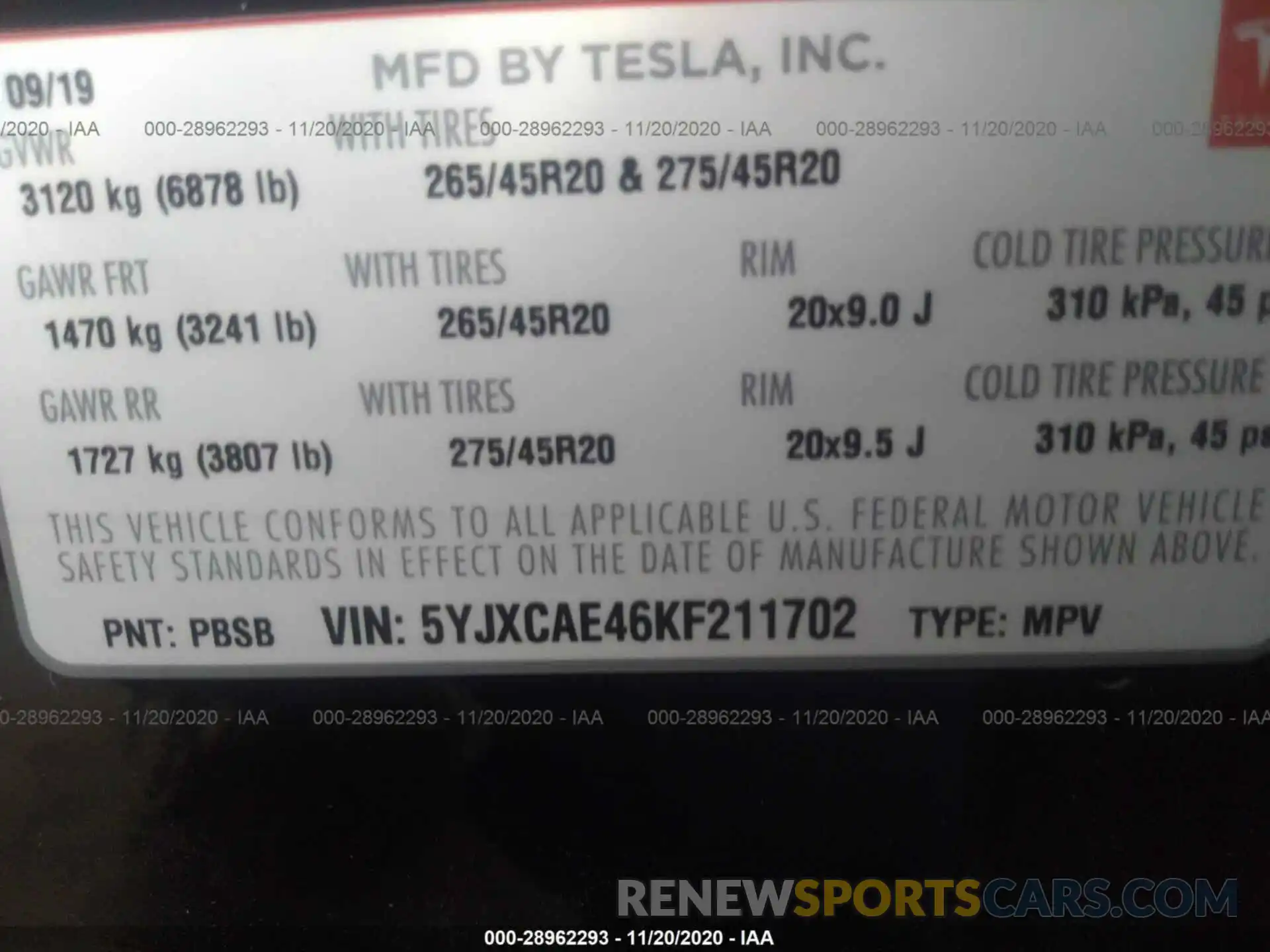 9 Photograph of a damaged car 5YJXCAE46KF211702 TESLA MODEL X 2019