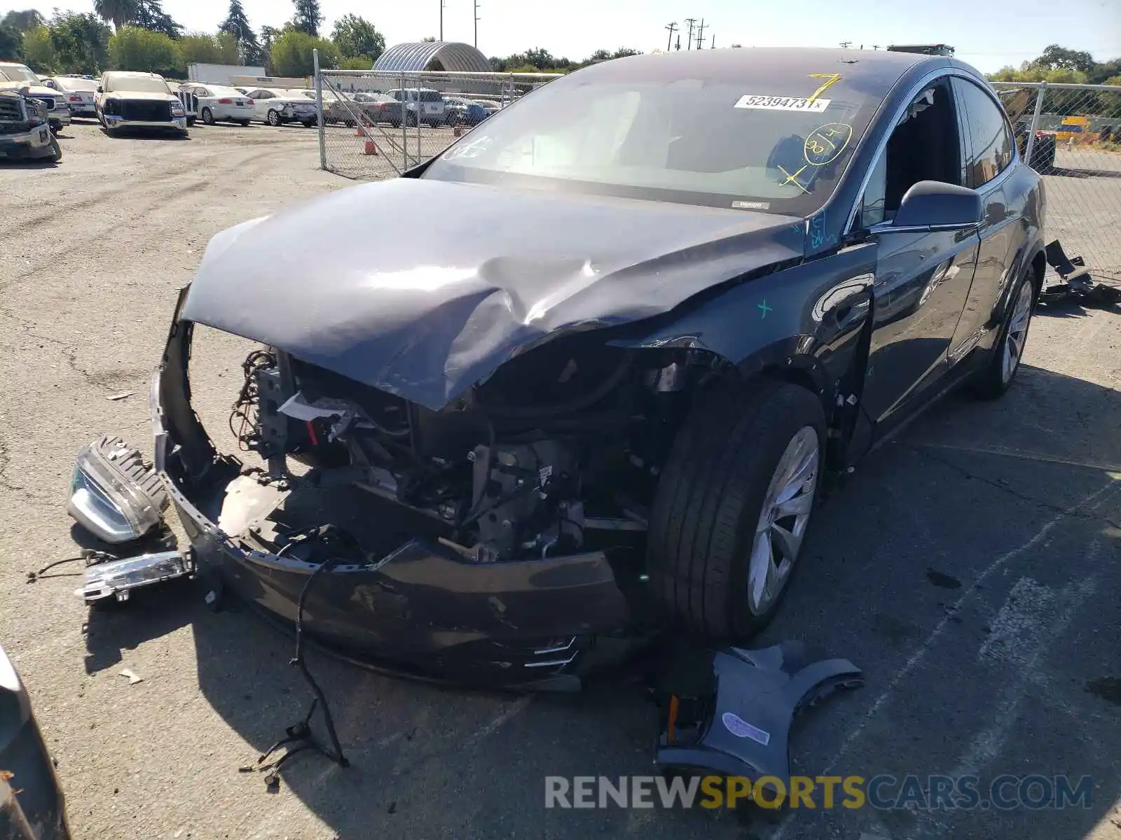 2 Photograph of a damaged car 5YJXCBE20KF184596 TESLA MODEL X 2019