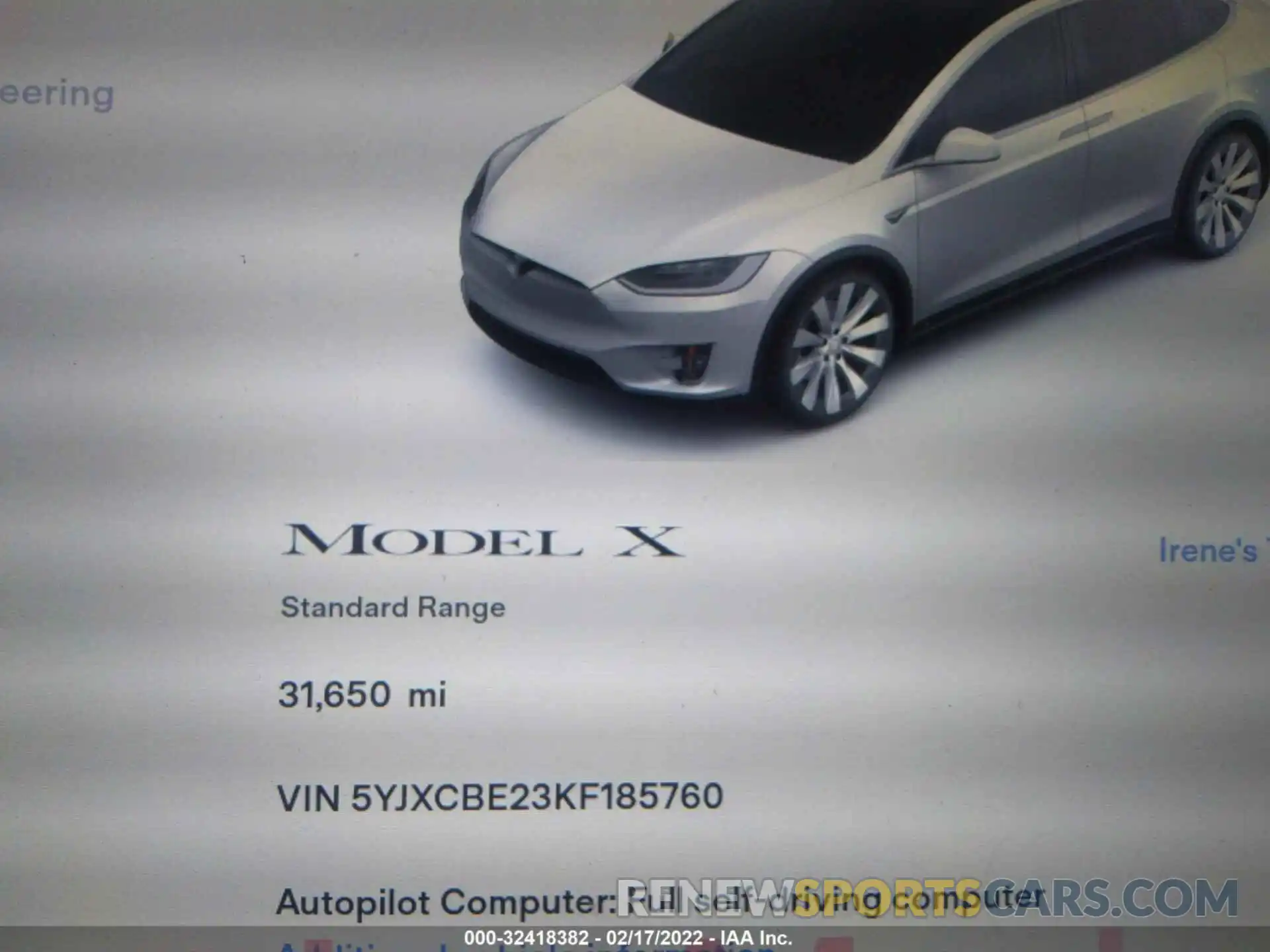 7 Photograph of a damaged car 5YJXCBE23KF185760 TESLA MODEL X 2019