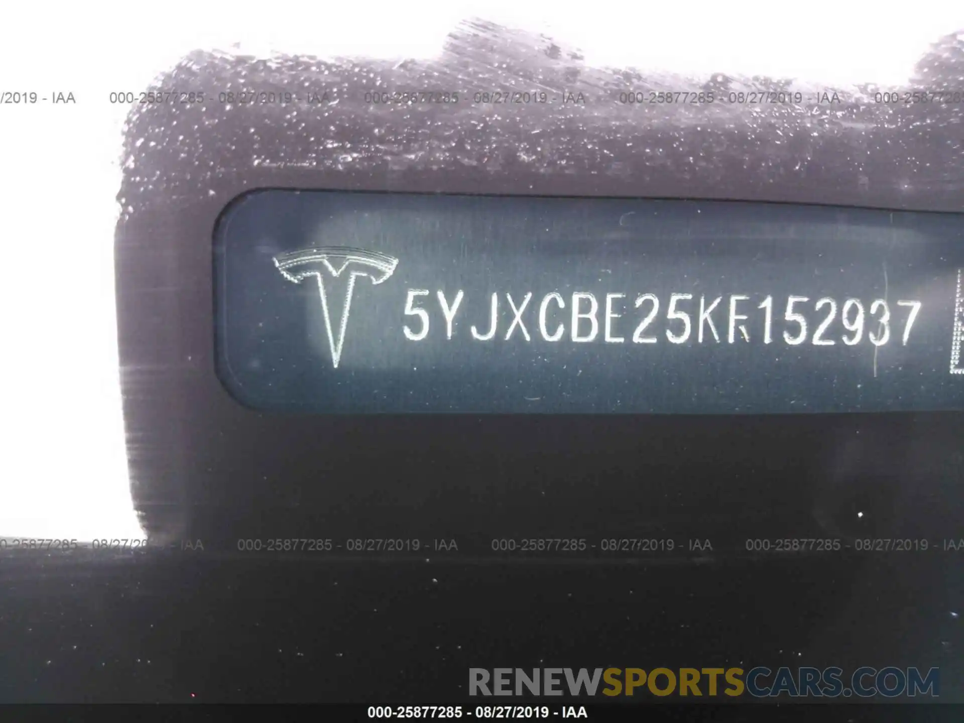 9 Фотография поврежденного автомобиля 5YJXCBE25KF152937 TESLA MODEL X 2019