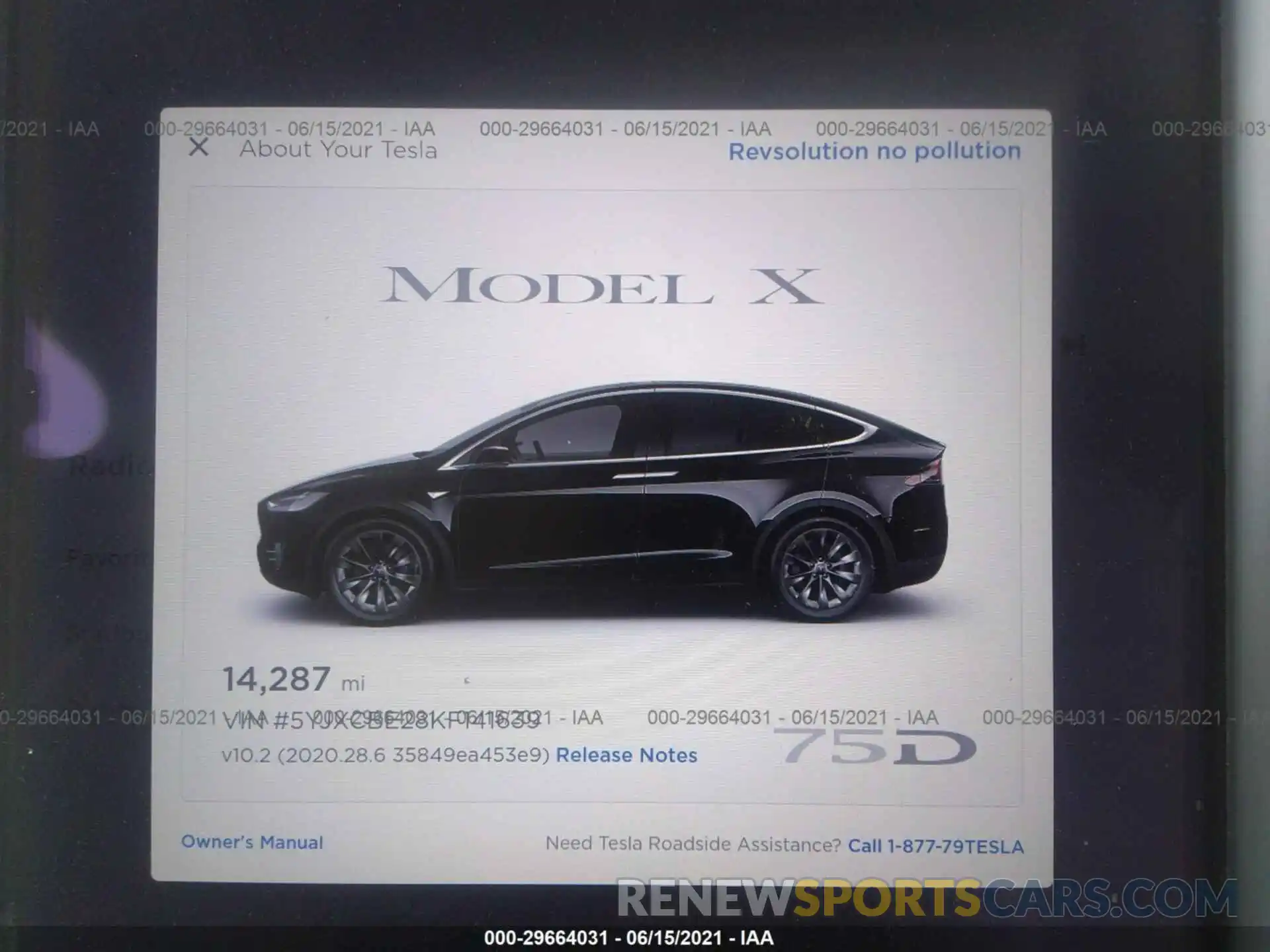 7 Фотография поврежденного автомобиля 5YJXCBE28KF141639 TESLA MODEL X 2019