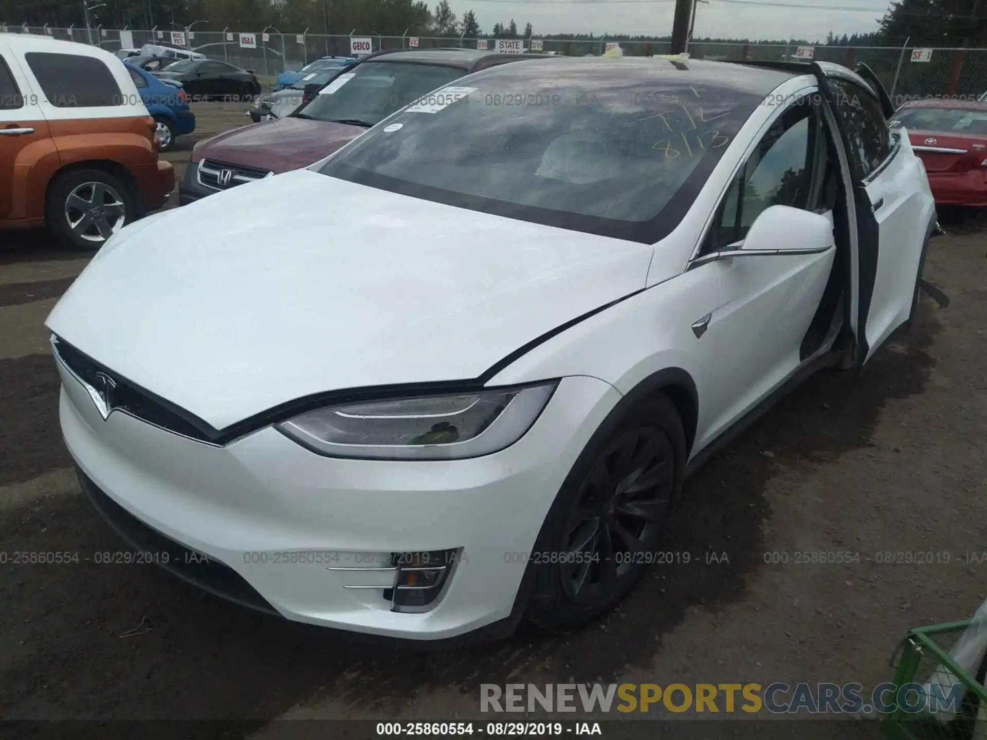 2 Photograph of a damaged car 5YJXCBE2XKF153212 TESLA MODEL X 2019