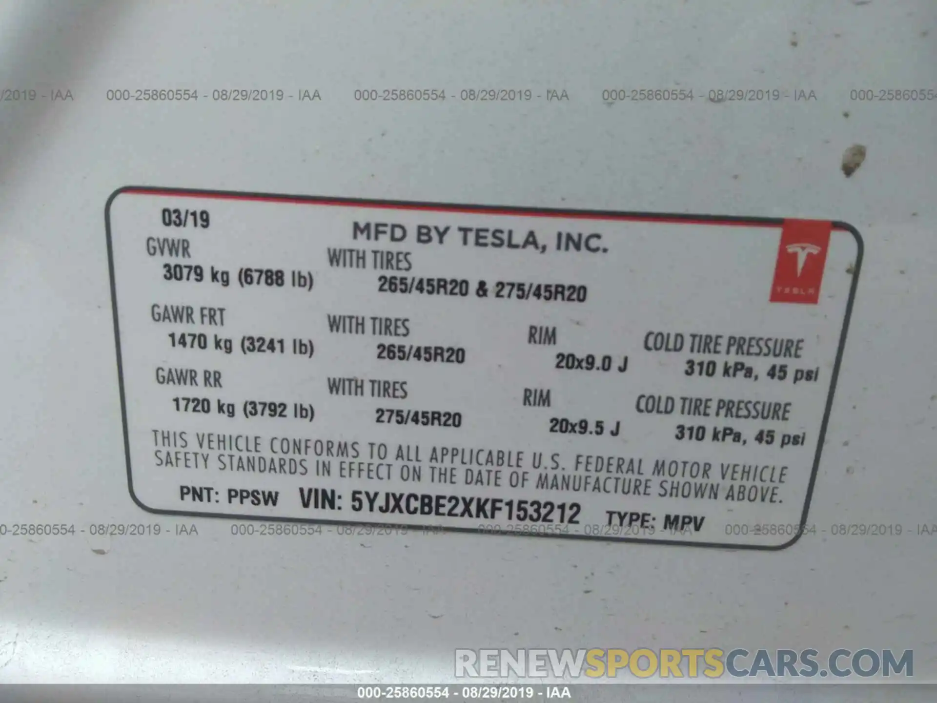 9 Photograph of a damaged car 5YJXCBE2XKF153212 TESLA MODEL X 2019