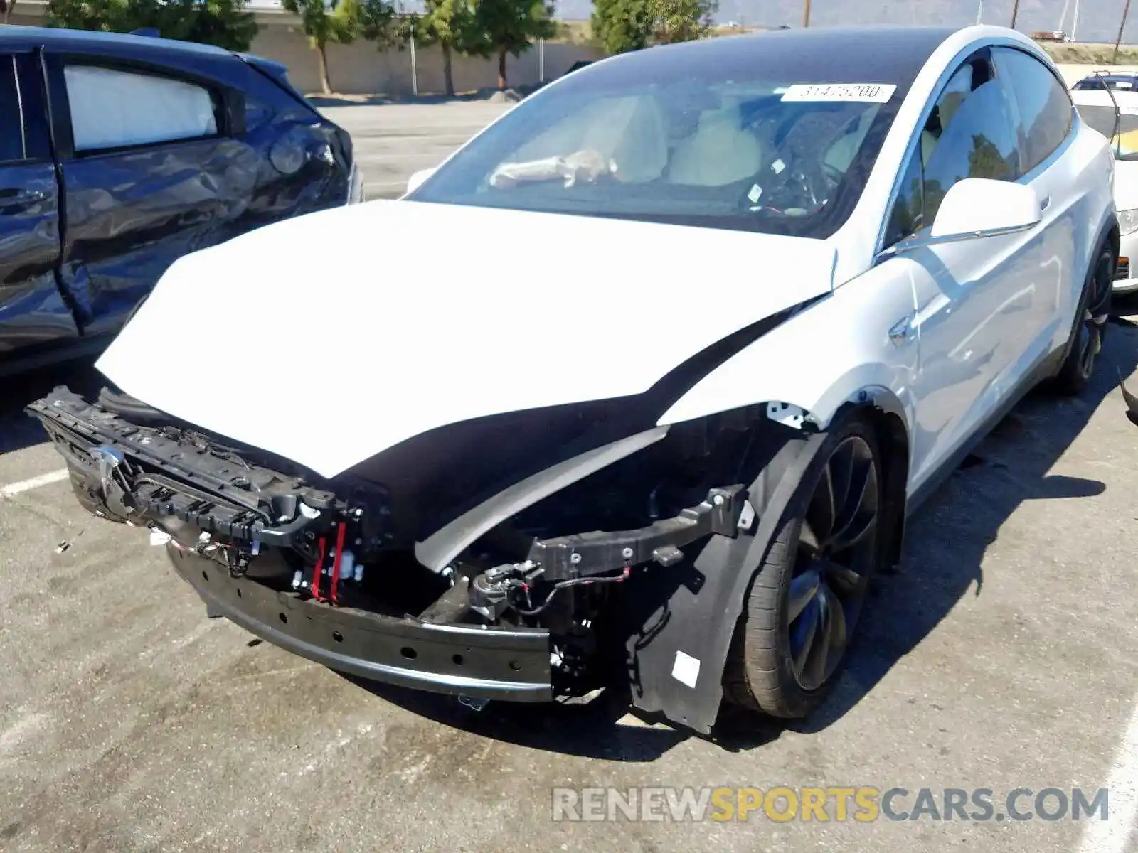 2 Photograph of a damaged car 5YJXCBE2XKF196397 TESLA MODEL X 2019