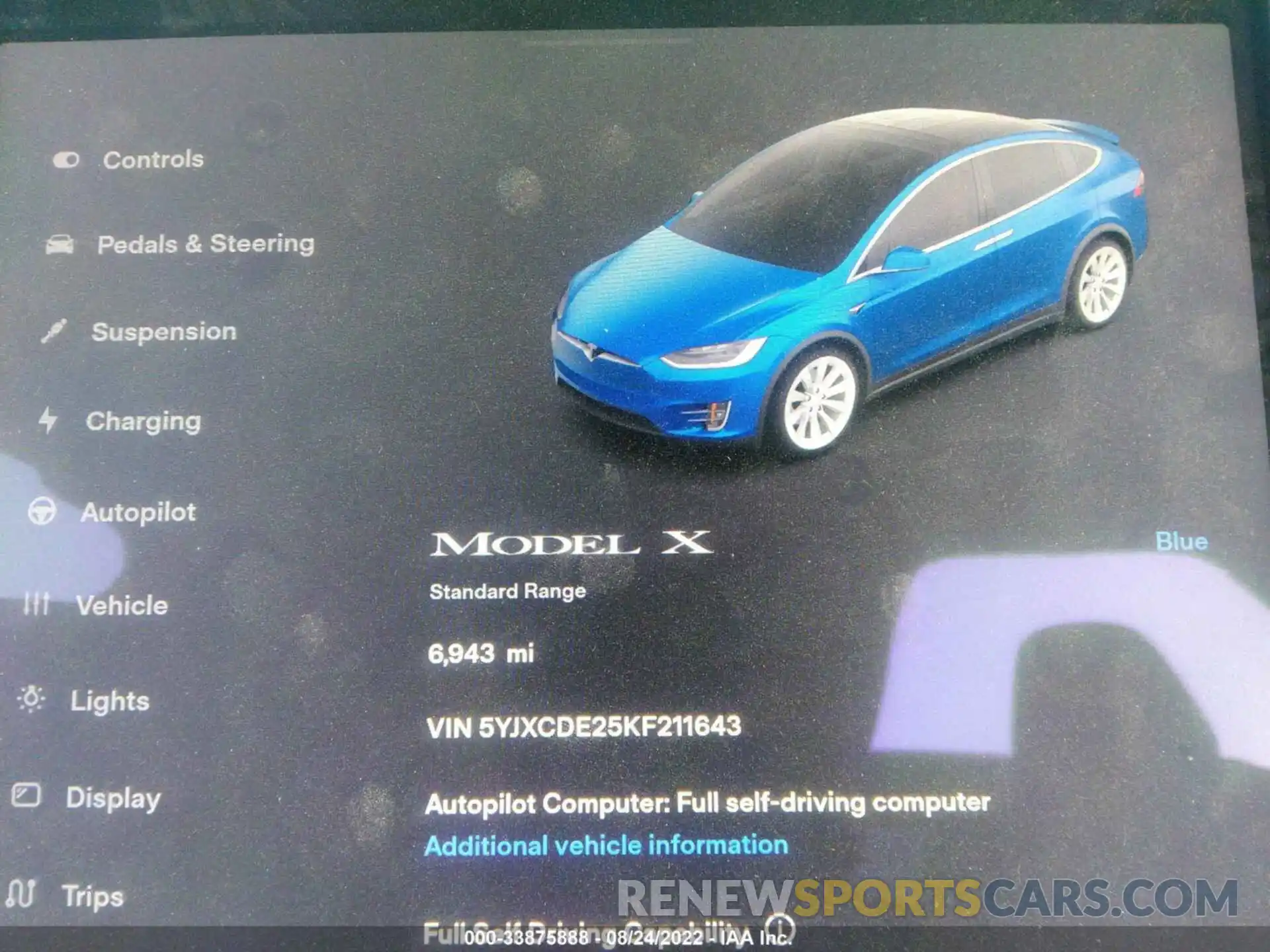 7 Фотография поврежденного автомобиля 5YJXCDE25KF211643 TESLA MODEL X 2019