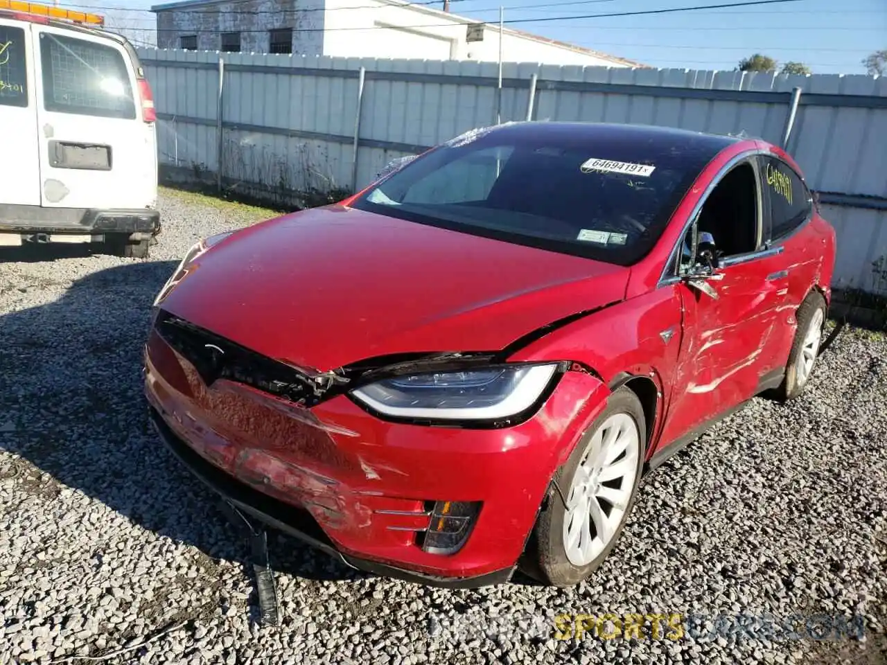 2 Photograph of a damaged car 5YJXCDE29KF208549 TESLA MODEL X 2019